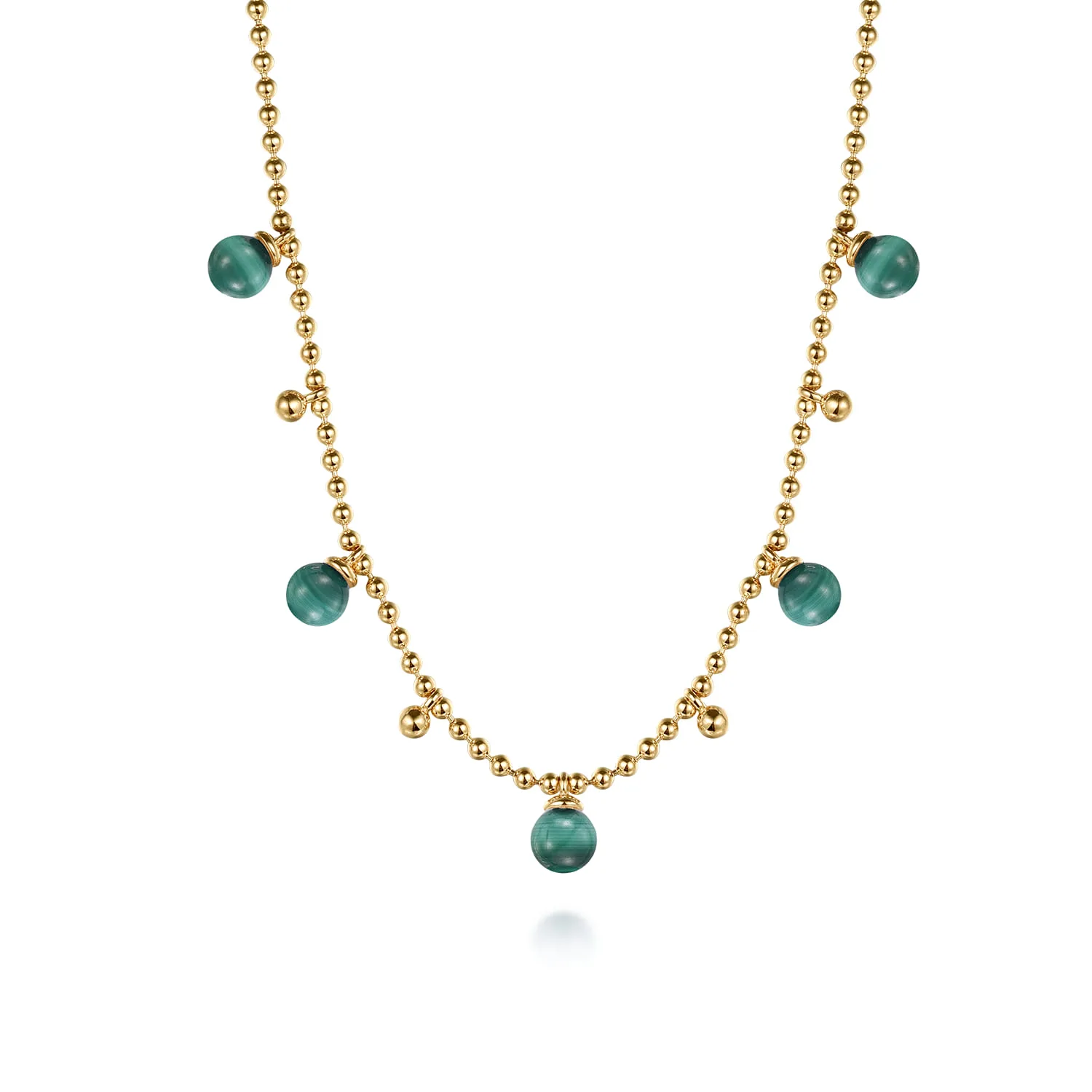 Bujukan Beads and Malachite Droplet Necklace