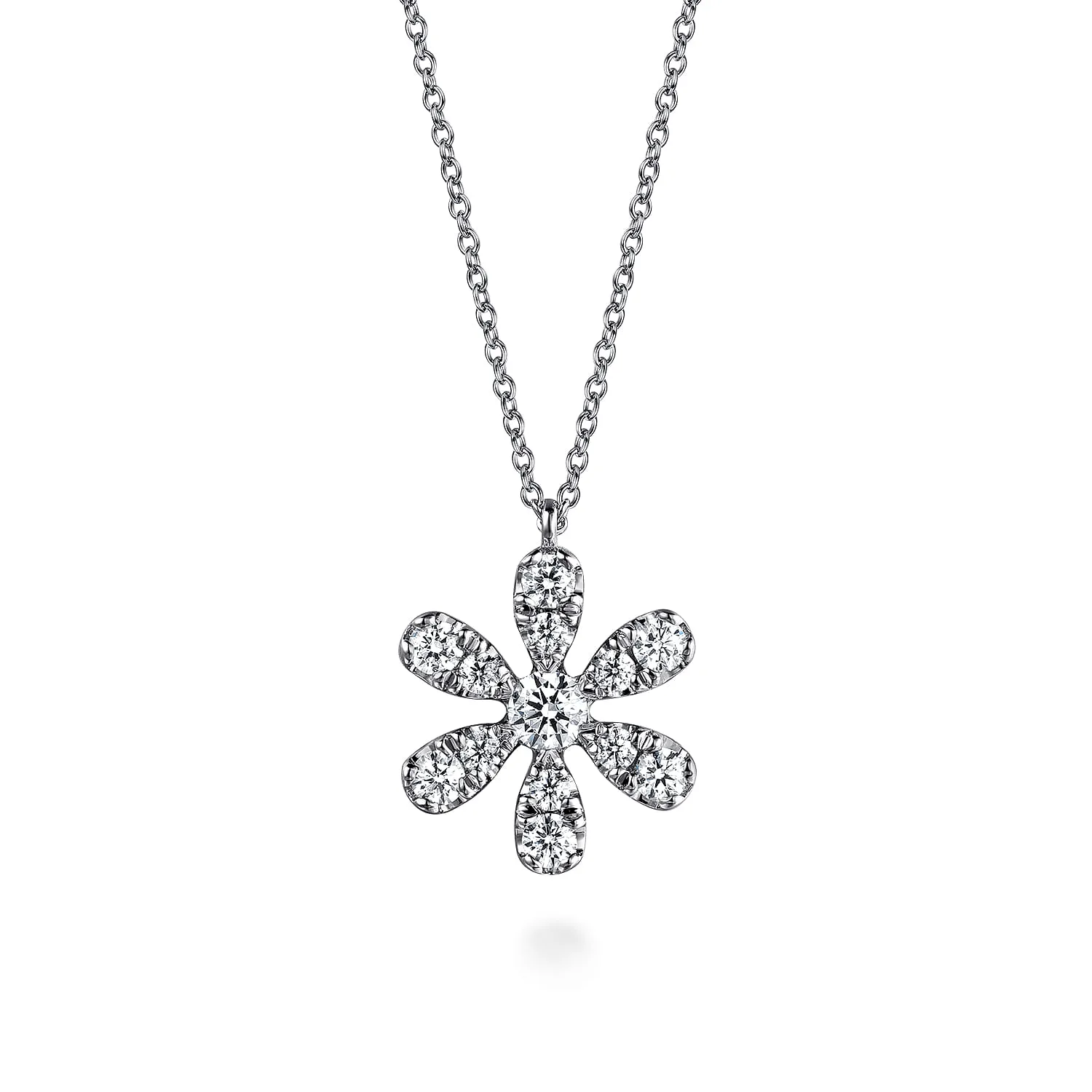 Diamond Flower Pendant Necklace