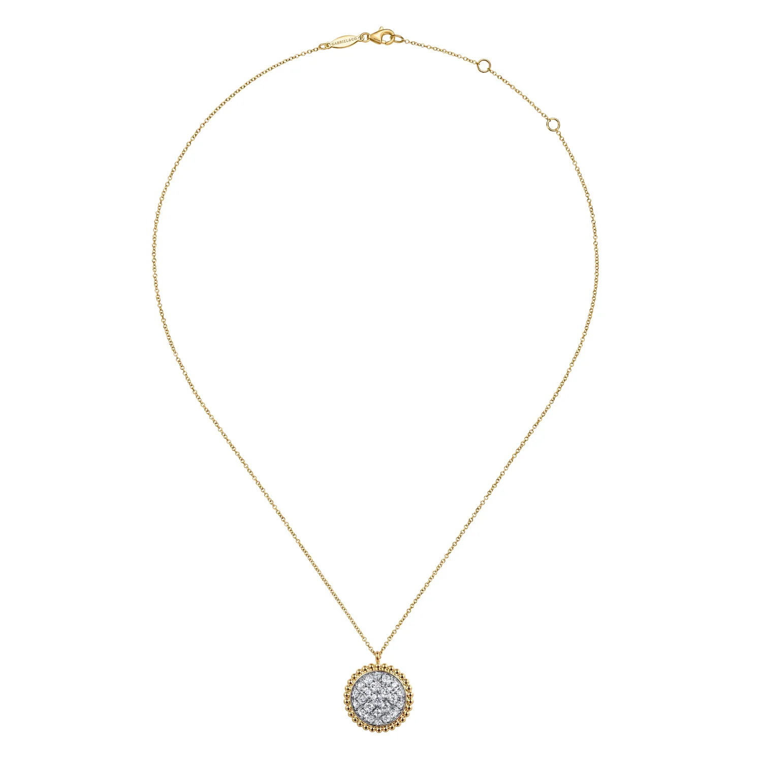 Bujukan and Diamond Pave Pendant Necklace in 14K Yellow Gold, photograph 2