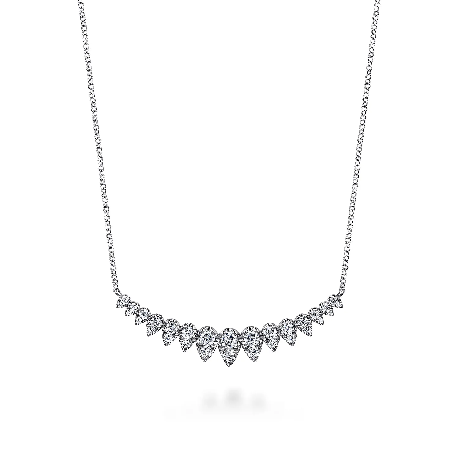 Graduating Diamond Bar Necklace in 14K White Gold