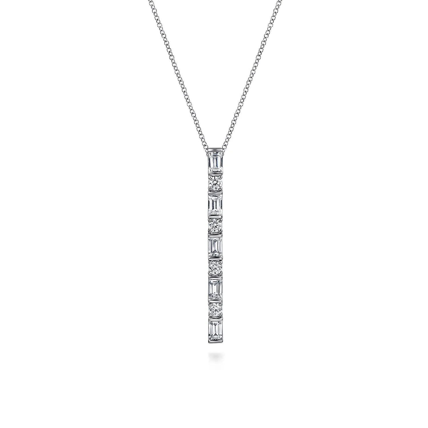 Vertical Diamond Bar Necklace