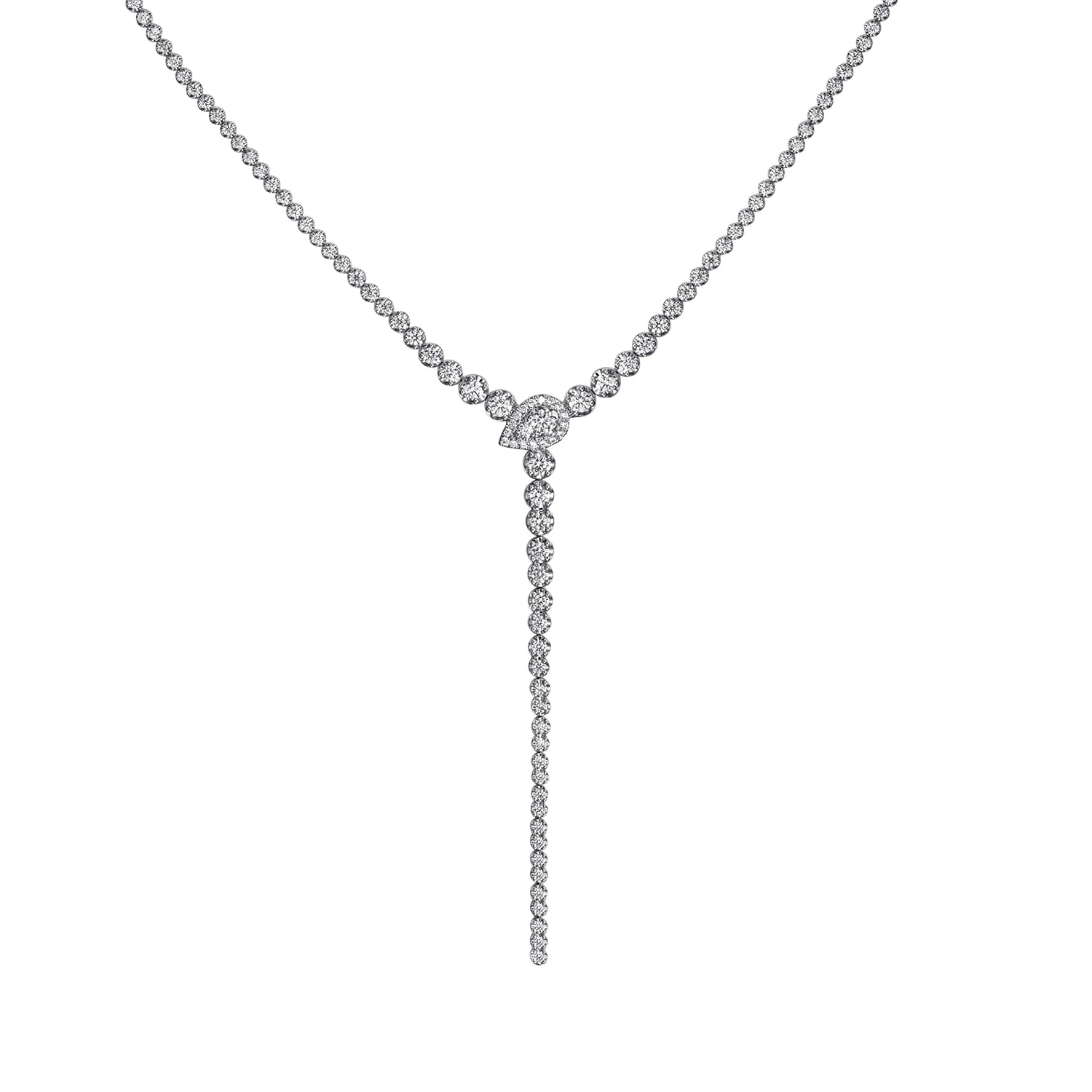 Graduating Diamond Y Necklace