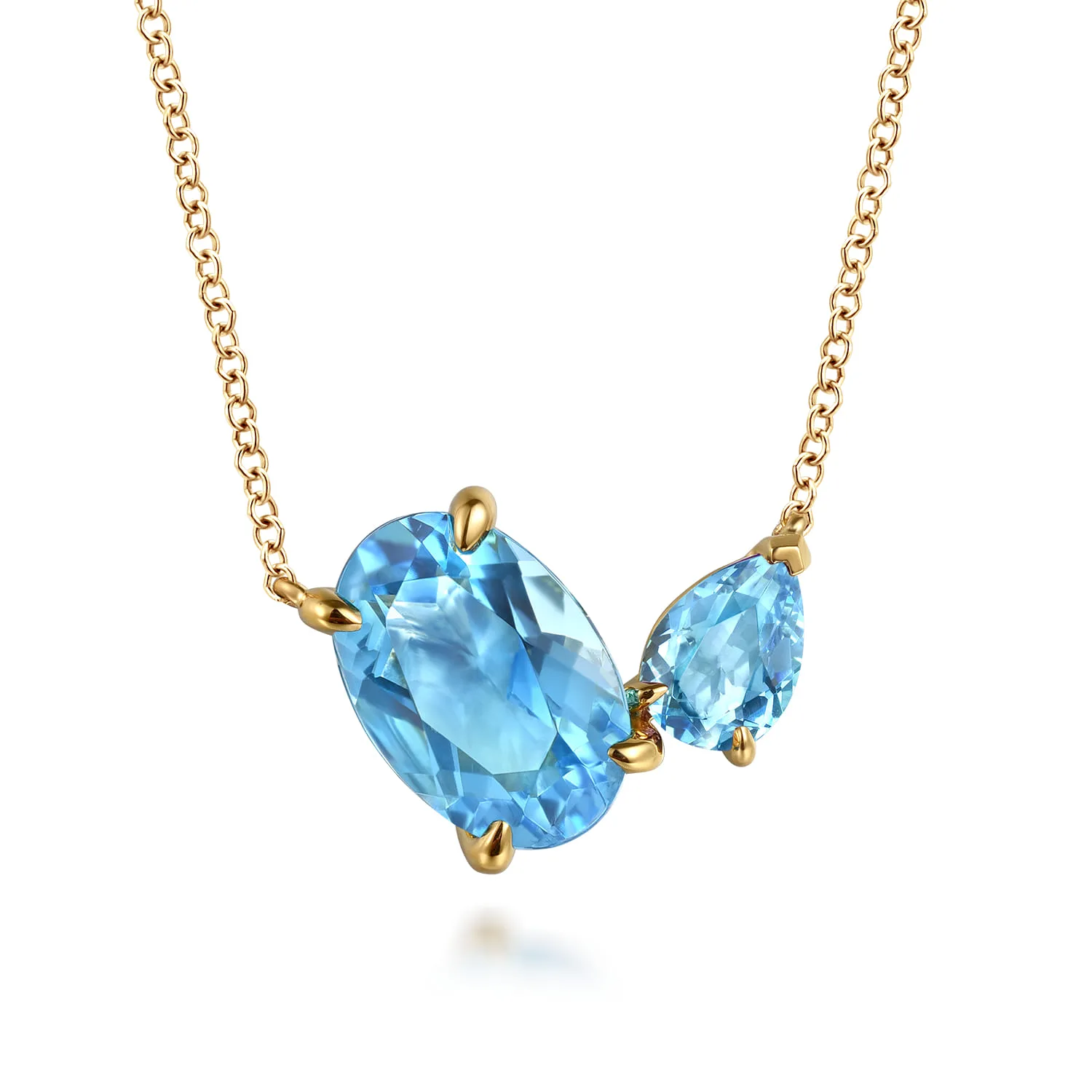 Toi et Moi Blue Topaz Necklace