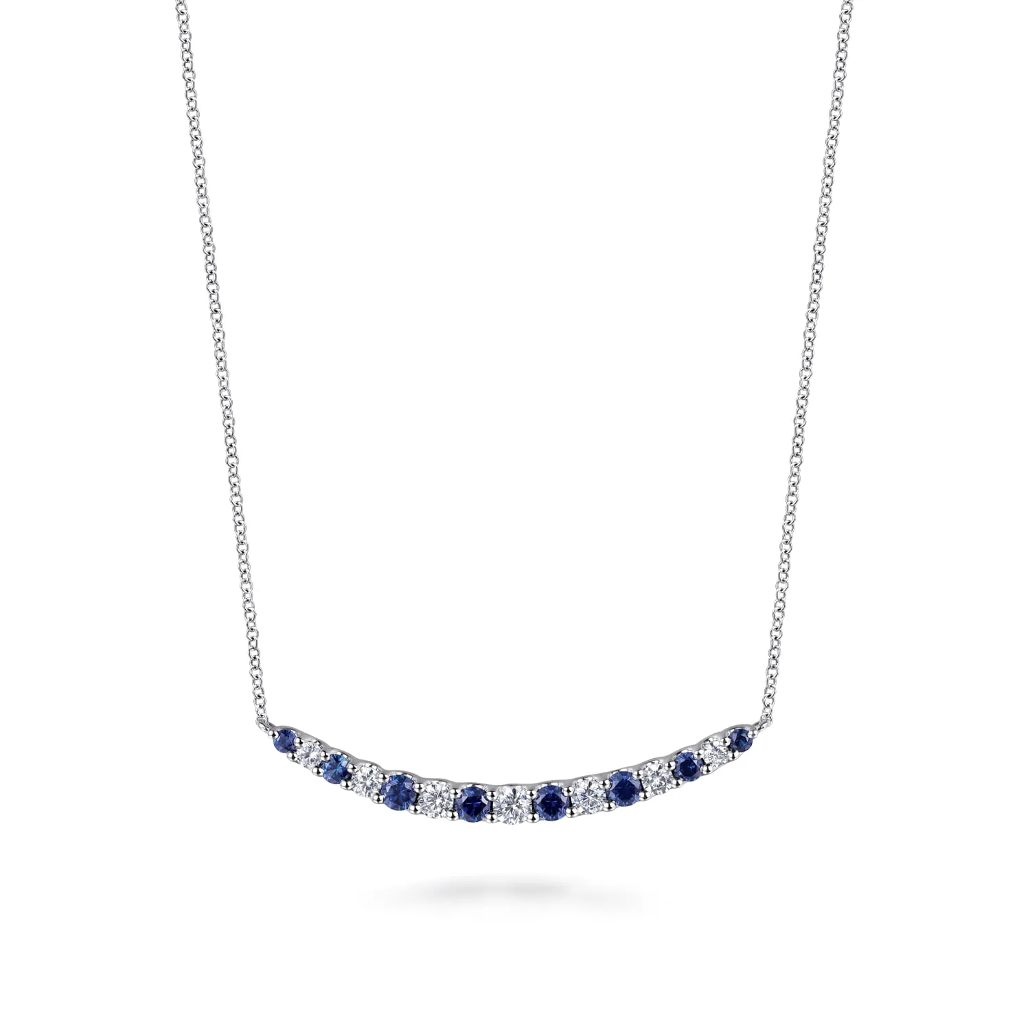 Diamond and Sapphire Bar Necklace