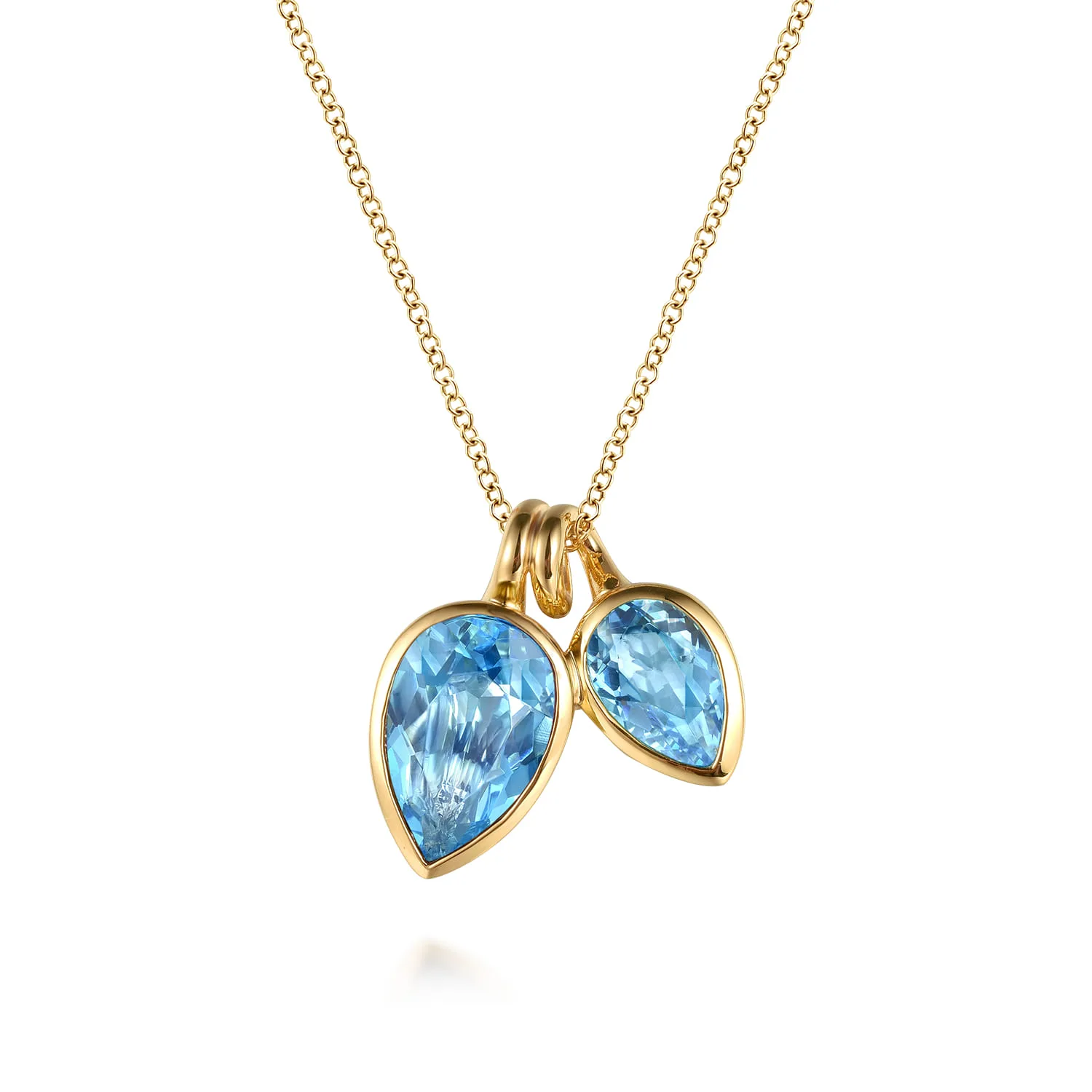 Toi et Moi Blue Topaz Necklace