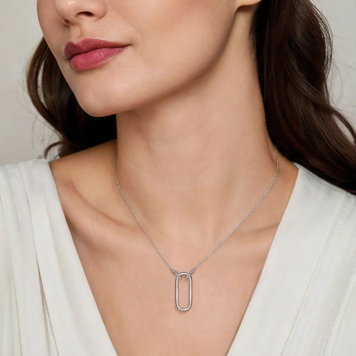 Link Pendant Necklace in Sterling Silver, photograph 4