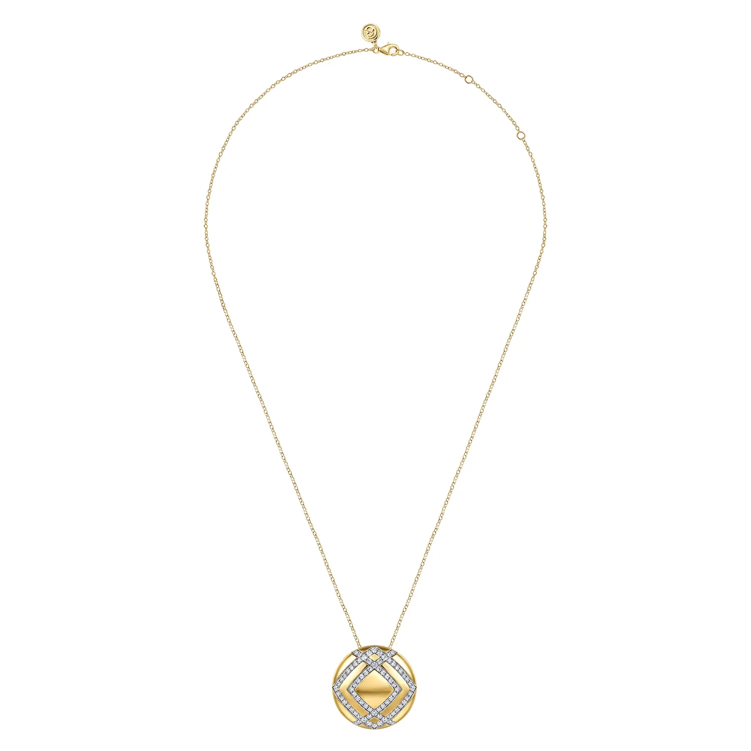Diamond Pendant Necklace in 18K Yellow Gold, photograph 2