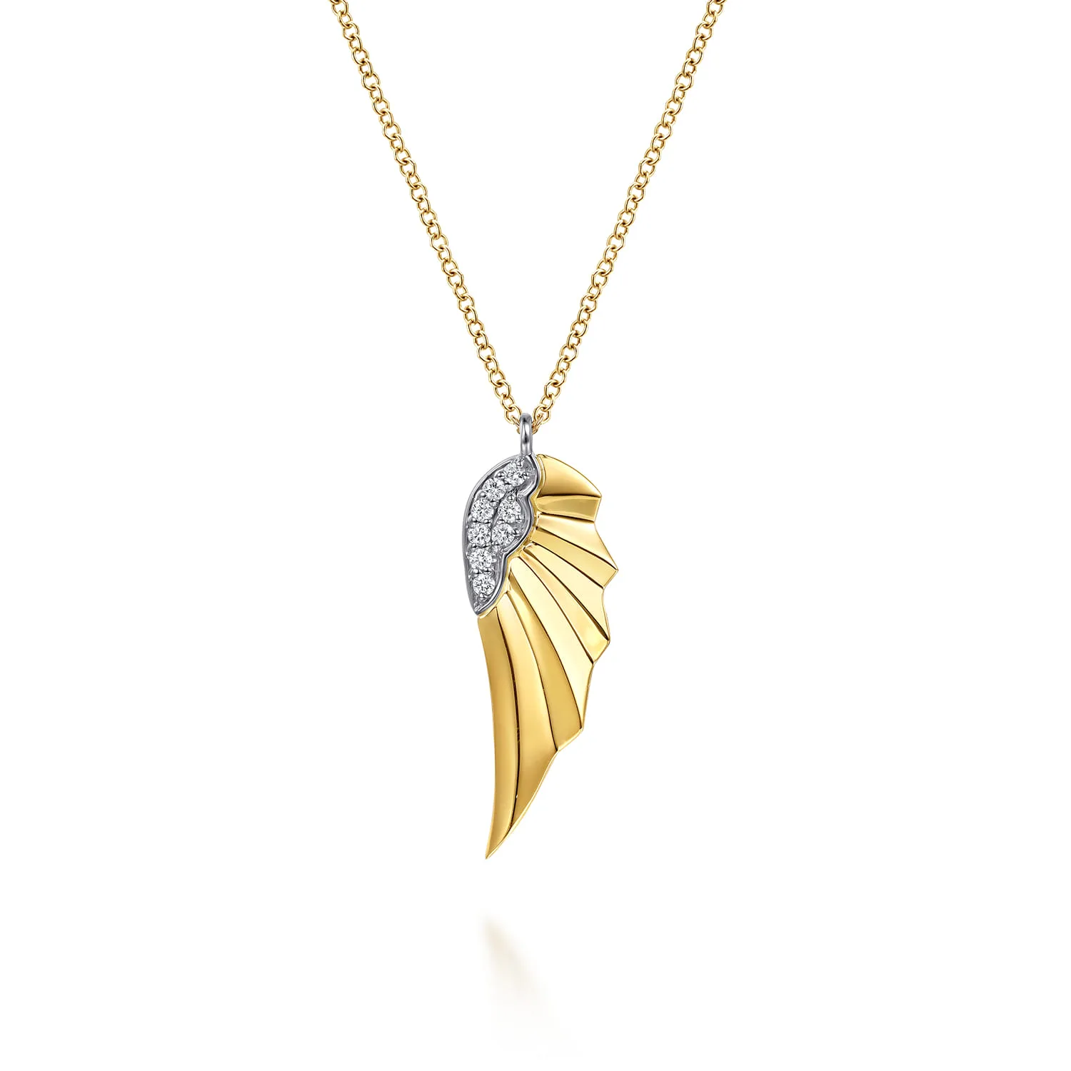 Diamond Angel Wing Pendant Necklace
