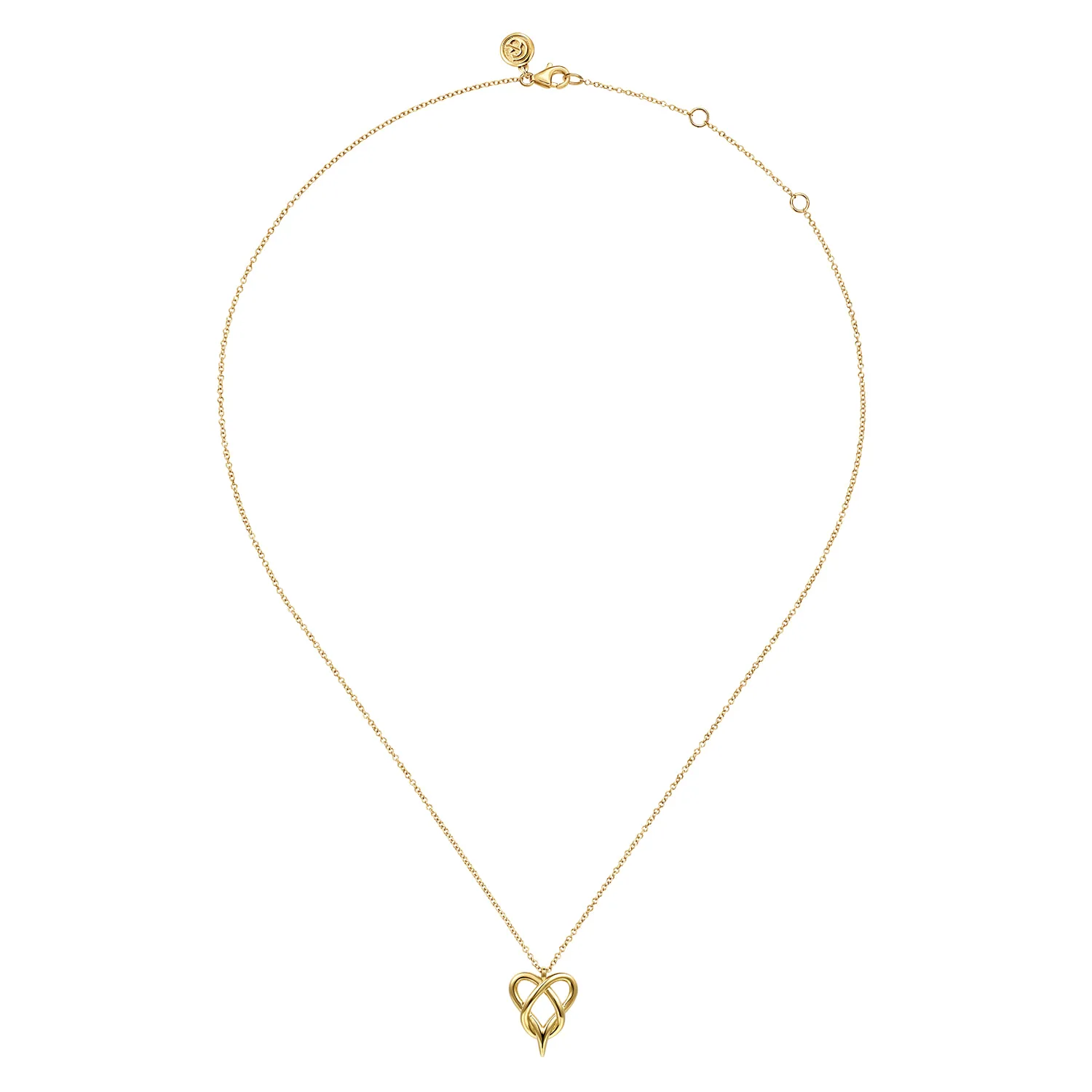 Infinity Pendant Necklace in 14K Yellow Gold, photograph 2