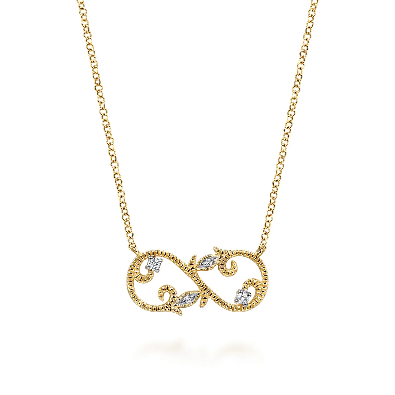 Diamond Infinity Floral Necklace