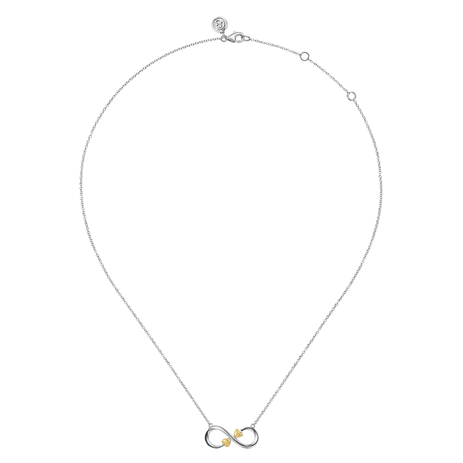 and Infinity Pendant Necklace in 14K Yellow Gold, photograph 2