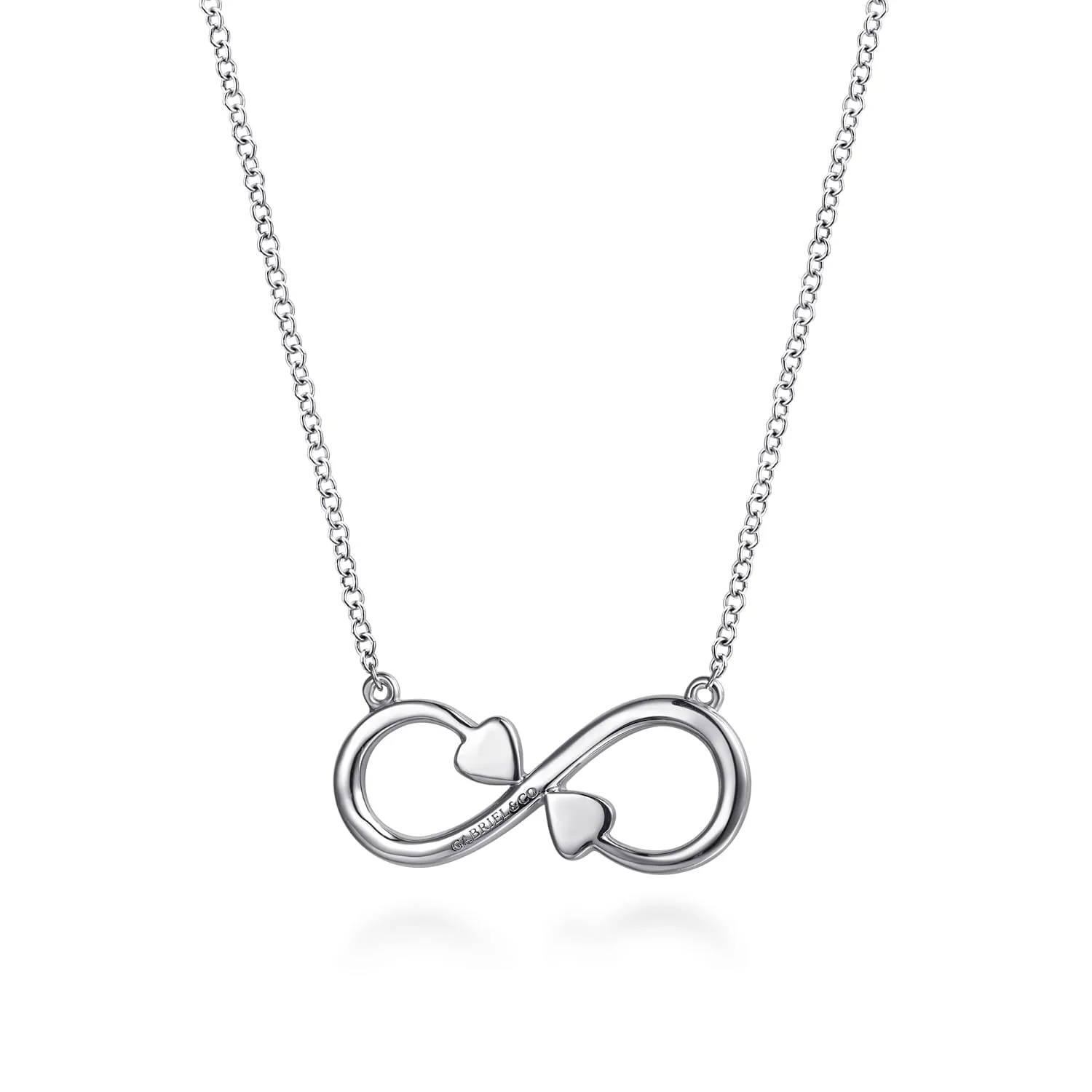 and Infinity Pendant Necklace in 14K Yellow Gold, photograph 5