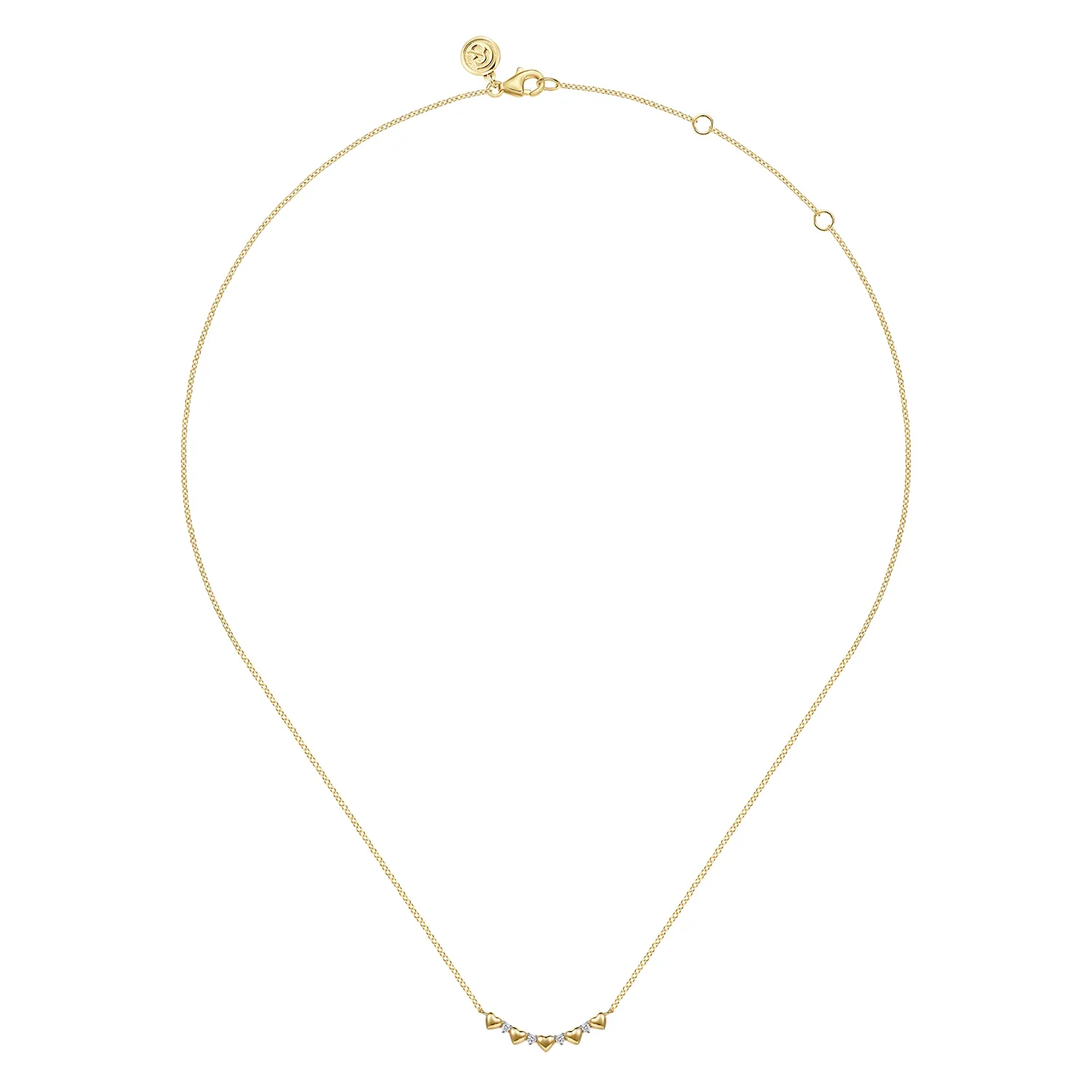Diamond and Bar Necklace in 14K Yellow Gold, photograph 2