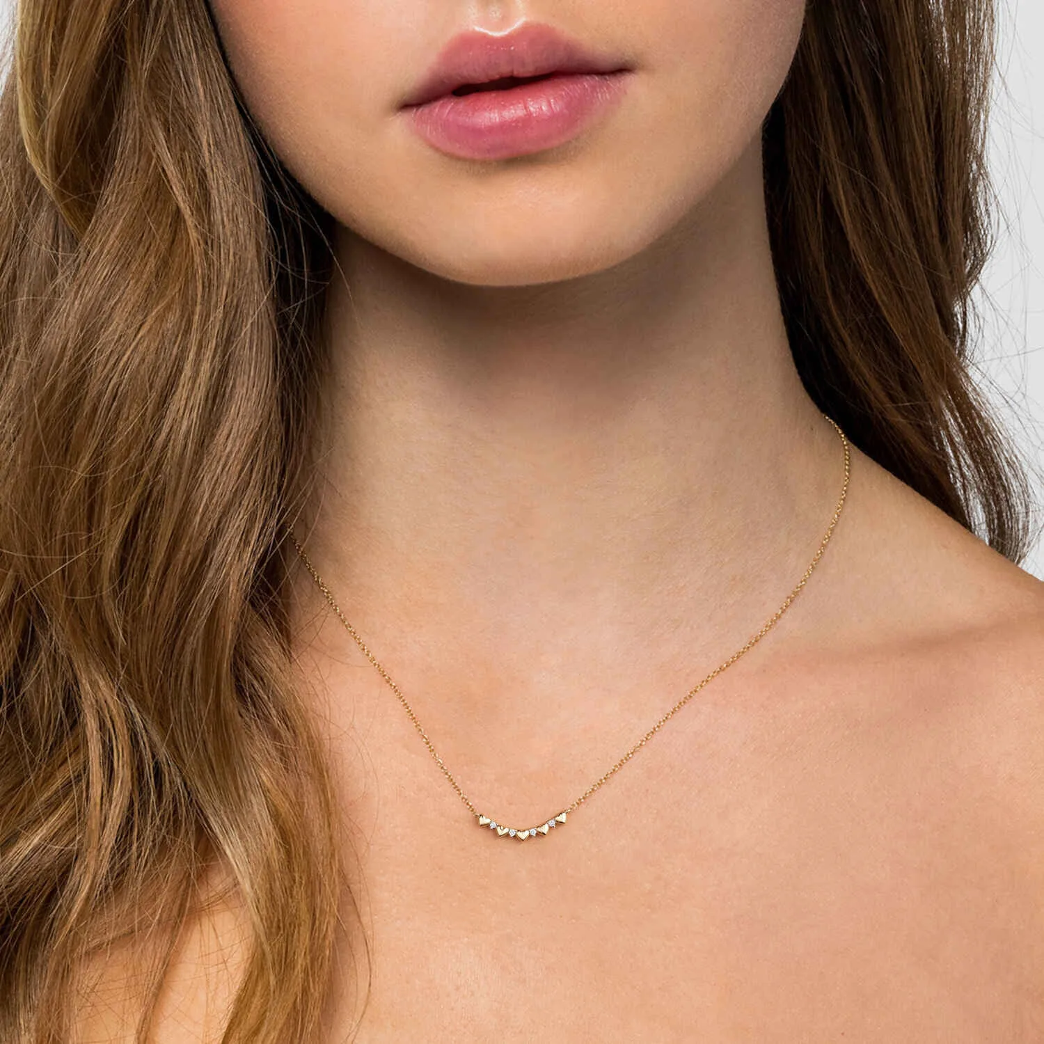 Diamond and Bar Necklace in 14K Yellow Gold, photograph 3