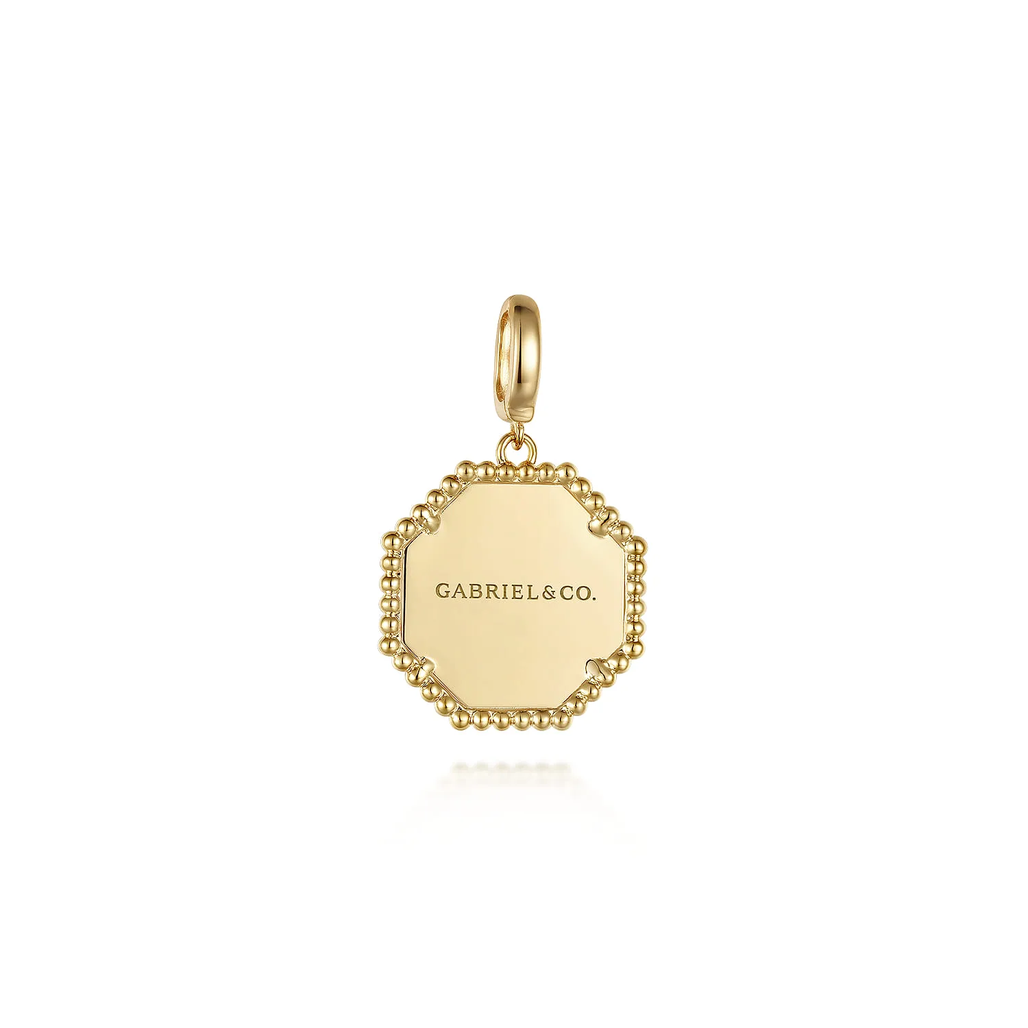 Bujukan Hexagon Personalized Medallion Pendant with Detachable Bail in 14K Yellow Gold, photograph 2