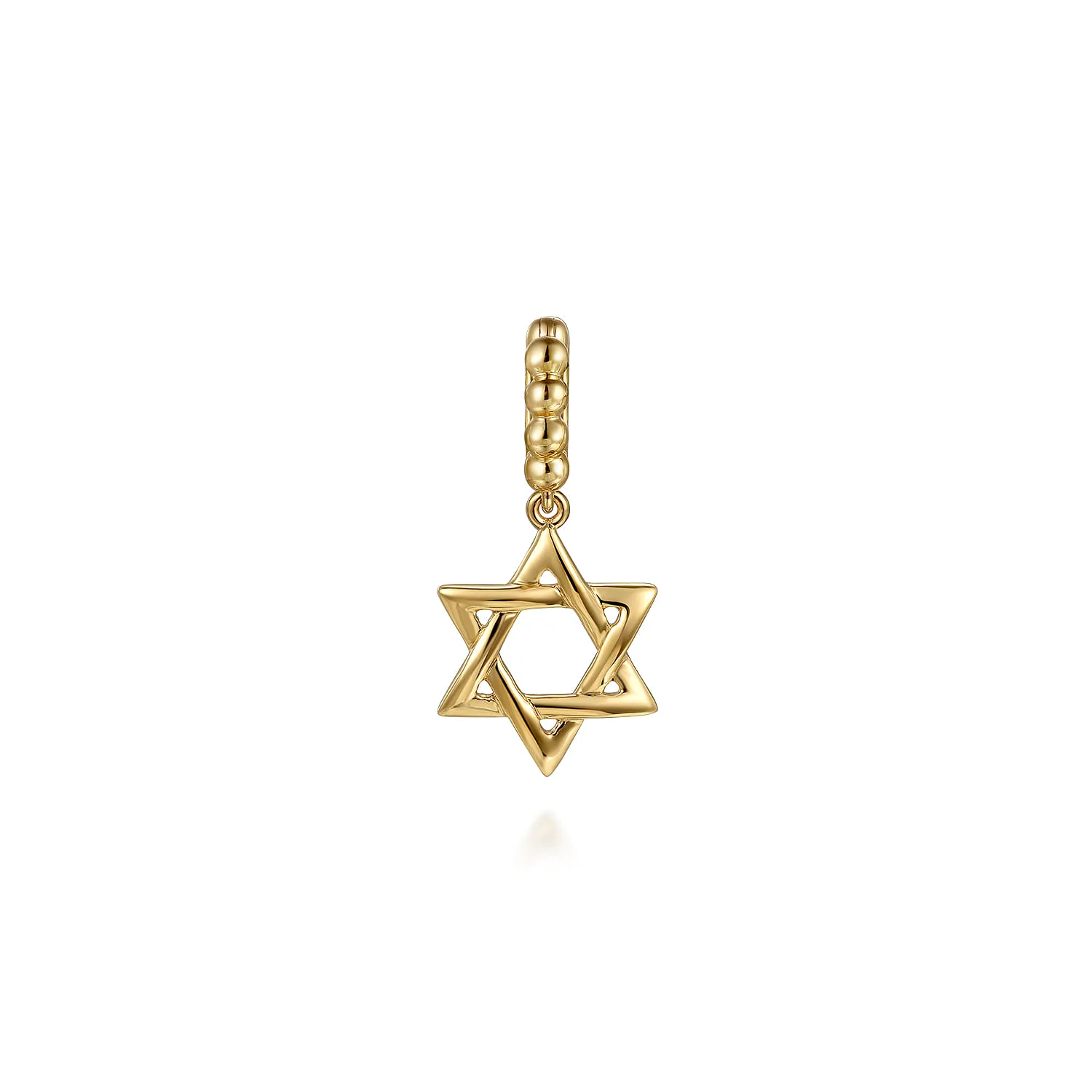 Bujukan Star Of David Charm with Detachable Bail in 14K Yellow Gold