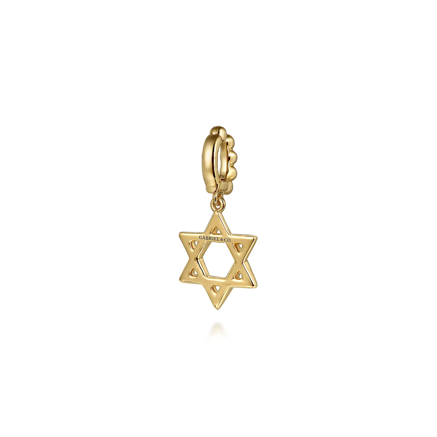 Bujukan Star Of David Charm with Detachable Bail in 14K Yellow Gold, photograph 2