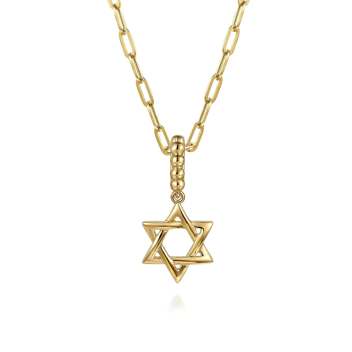 Bujukan Star Of David Charm with Detachable Bail in 14K Yellow Gold, photograph 3