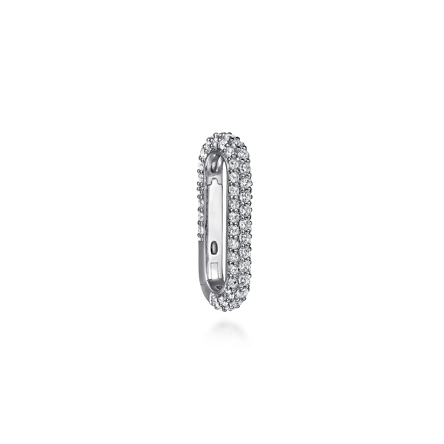 Diamond Pave Paperclip Lock in 14K White Gold, photograph 2