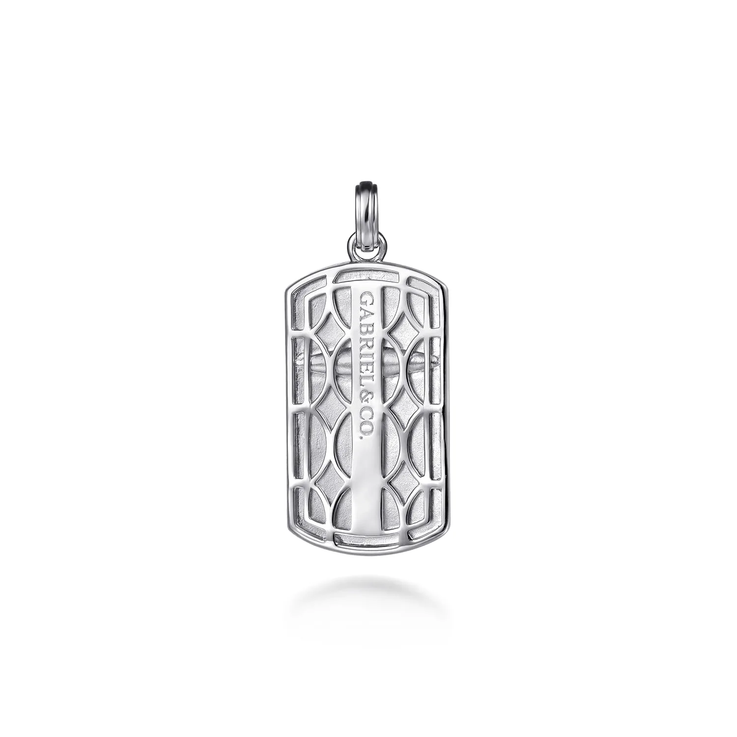 Cross Dog Tag Pendant in Sterling Silver, photograph 2