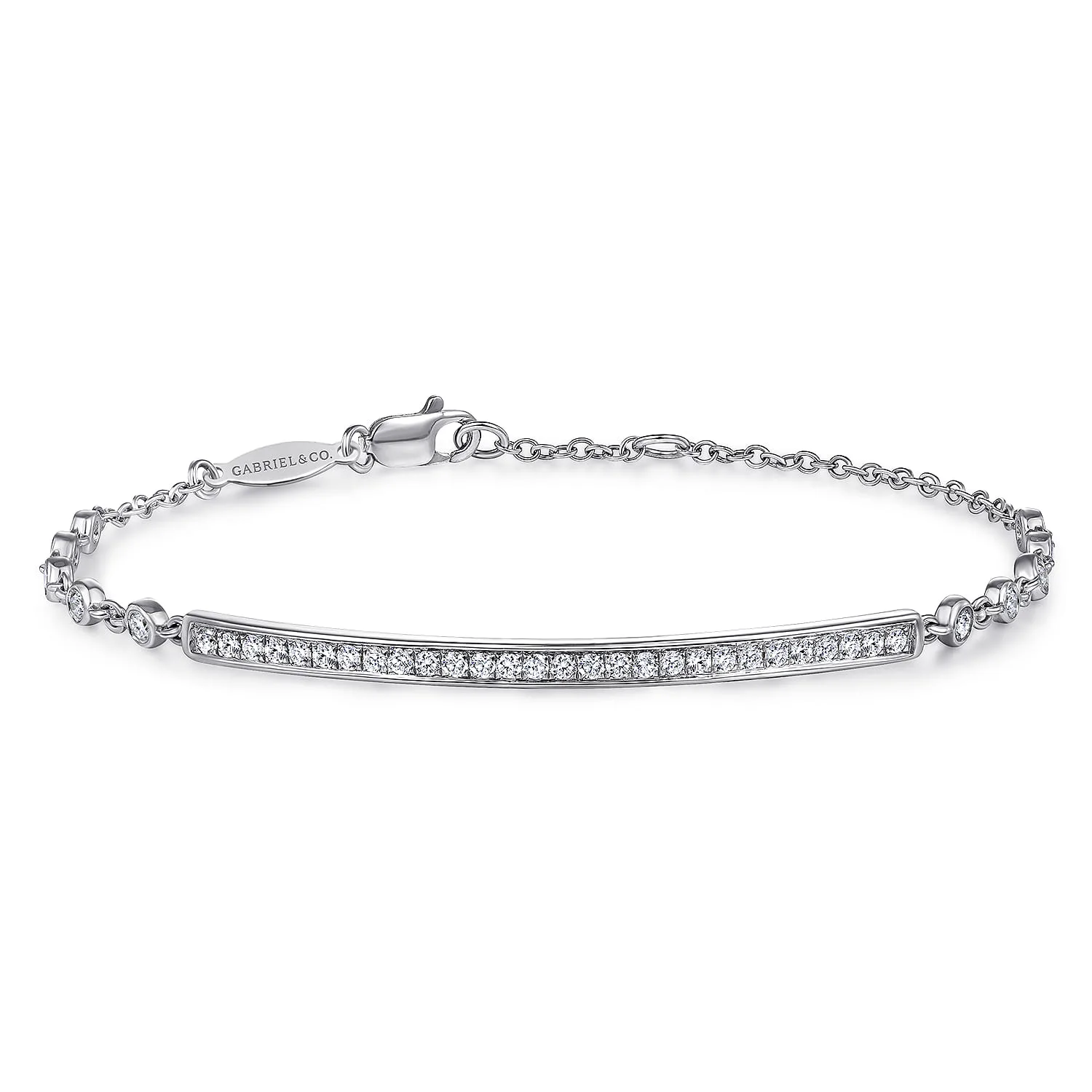 Pave Diamond Bar Tennis Bracelet
