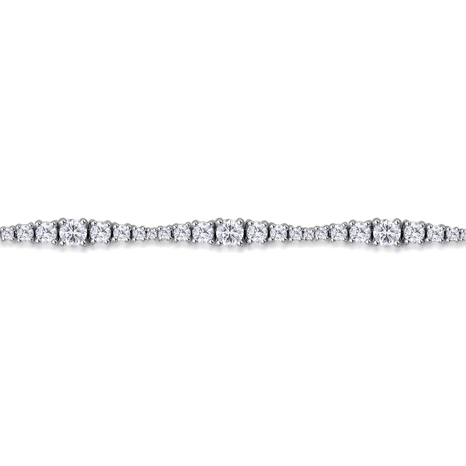Diamond Tennis Bracelet in 14K White Gold, photograph 2