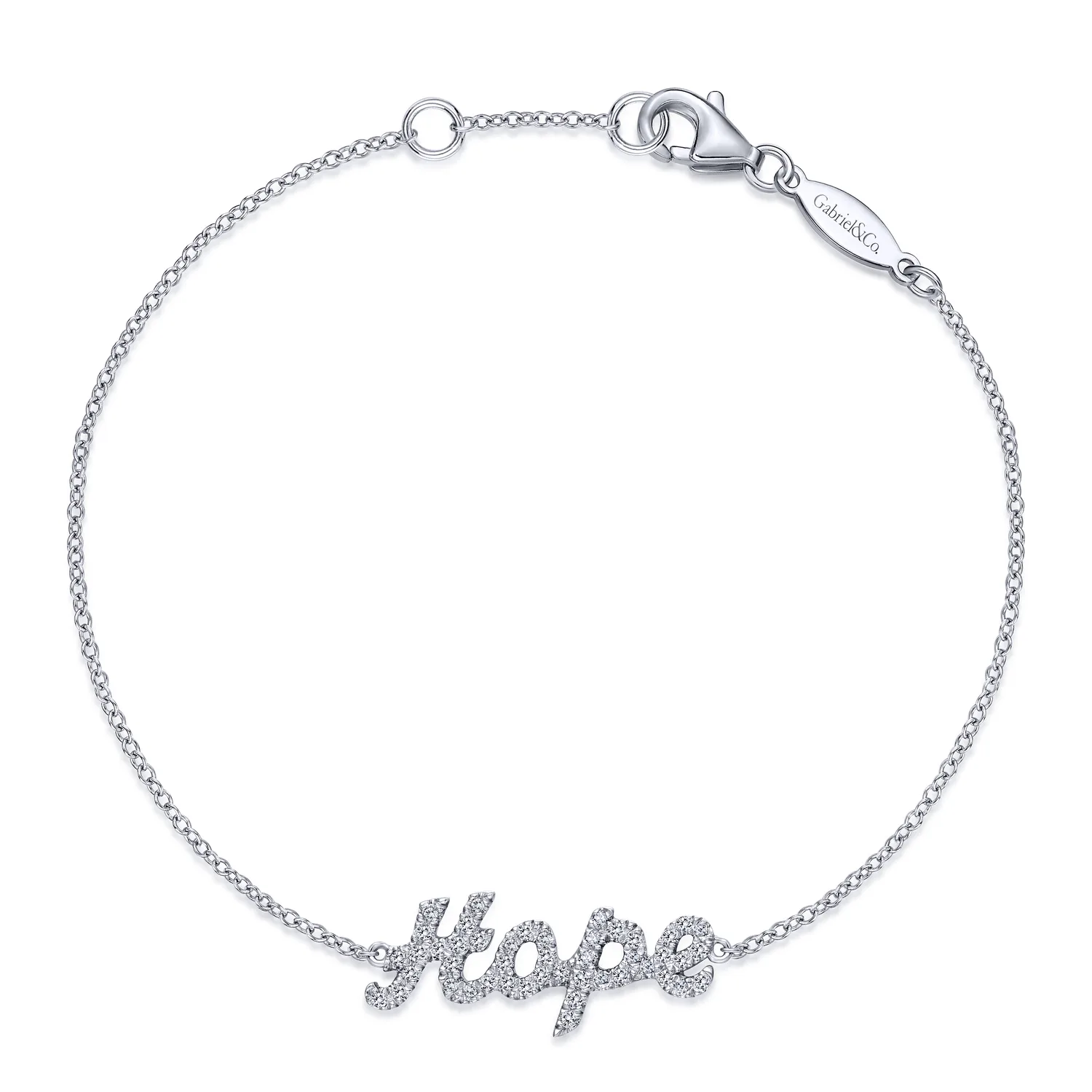 Chain Bracelet with Diamond Pave HOPE