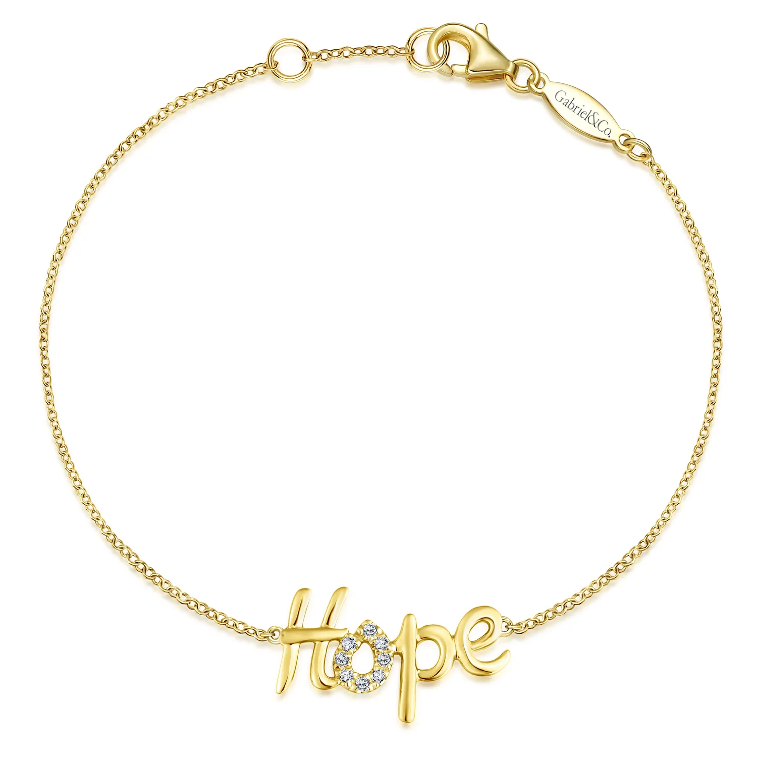 Pave Diamond Hope Bracelet