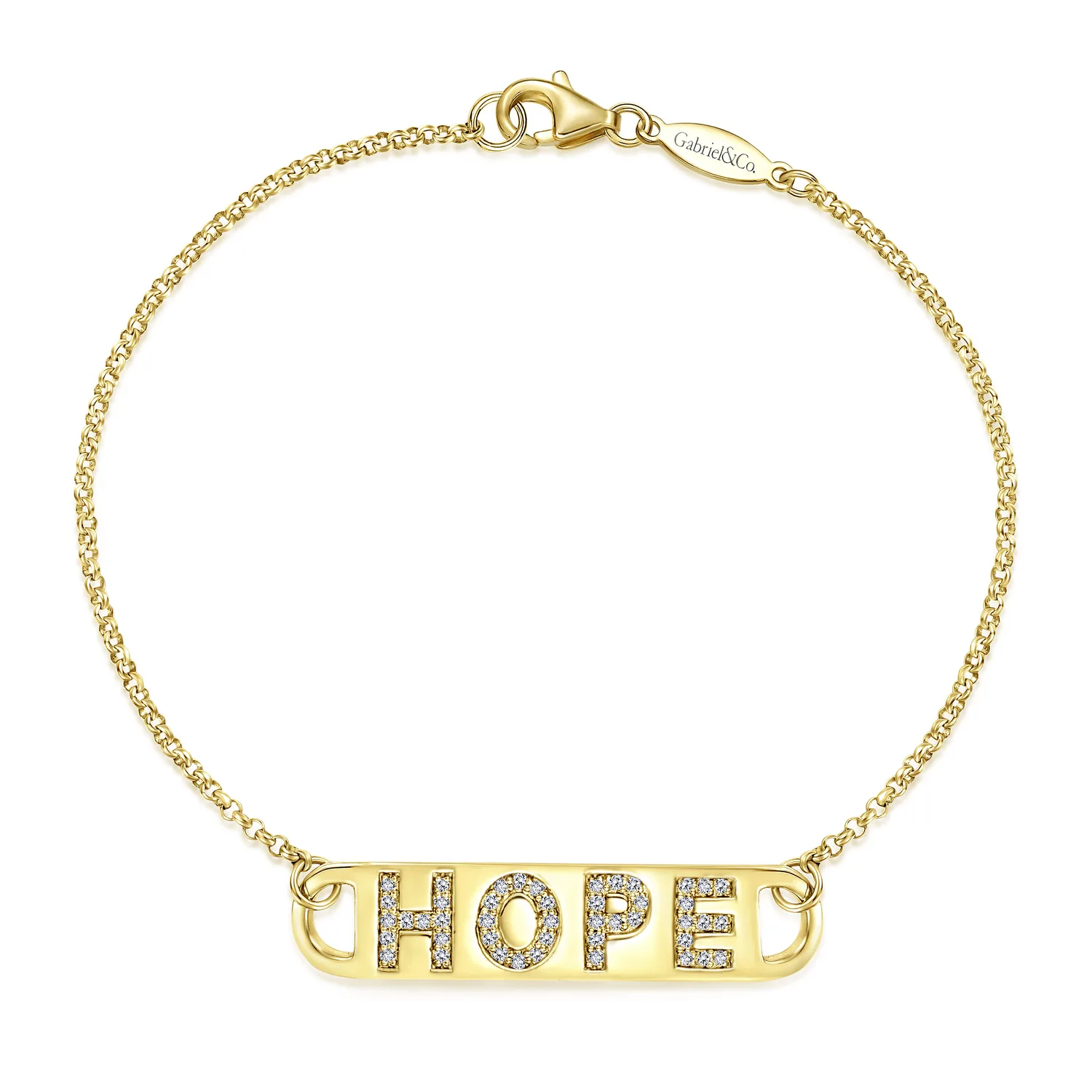 Chain Bracelet with Diamond HOPE Nameplate