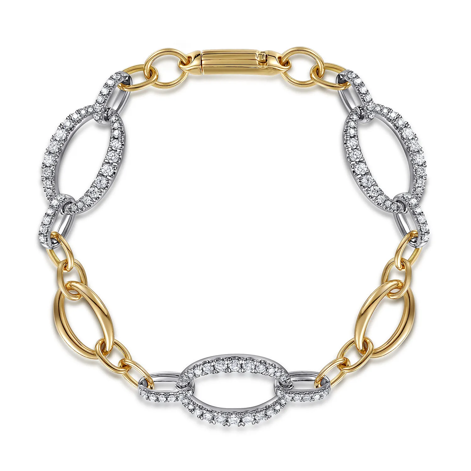 Station Bracelet with Diamond Links
