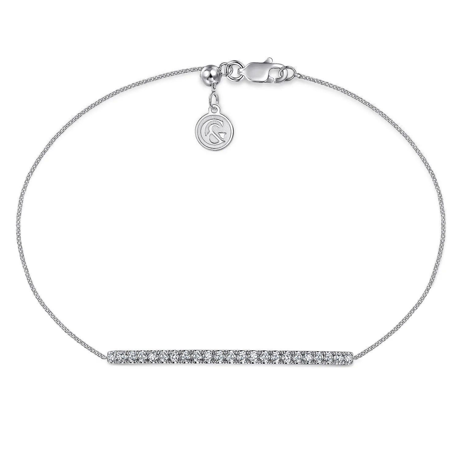 Chain Bracelet with Pave Diamond Bar