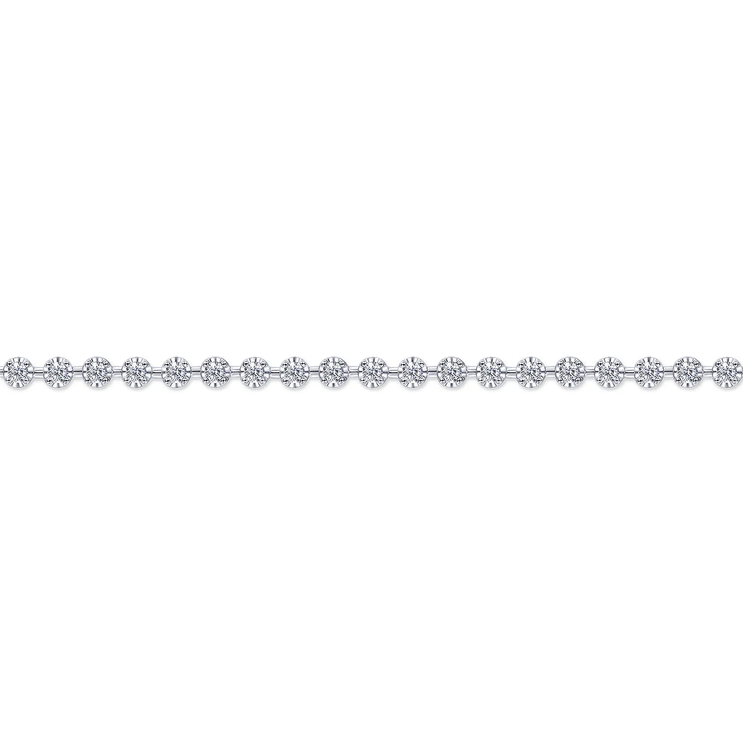 Buttercup Set Diamond Tennis Bracelet in 14K White Gold, photograph 2