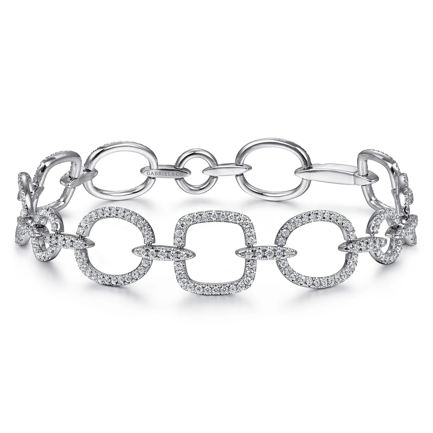 Geometric Diamond Links Tennis Bracelet