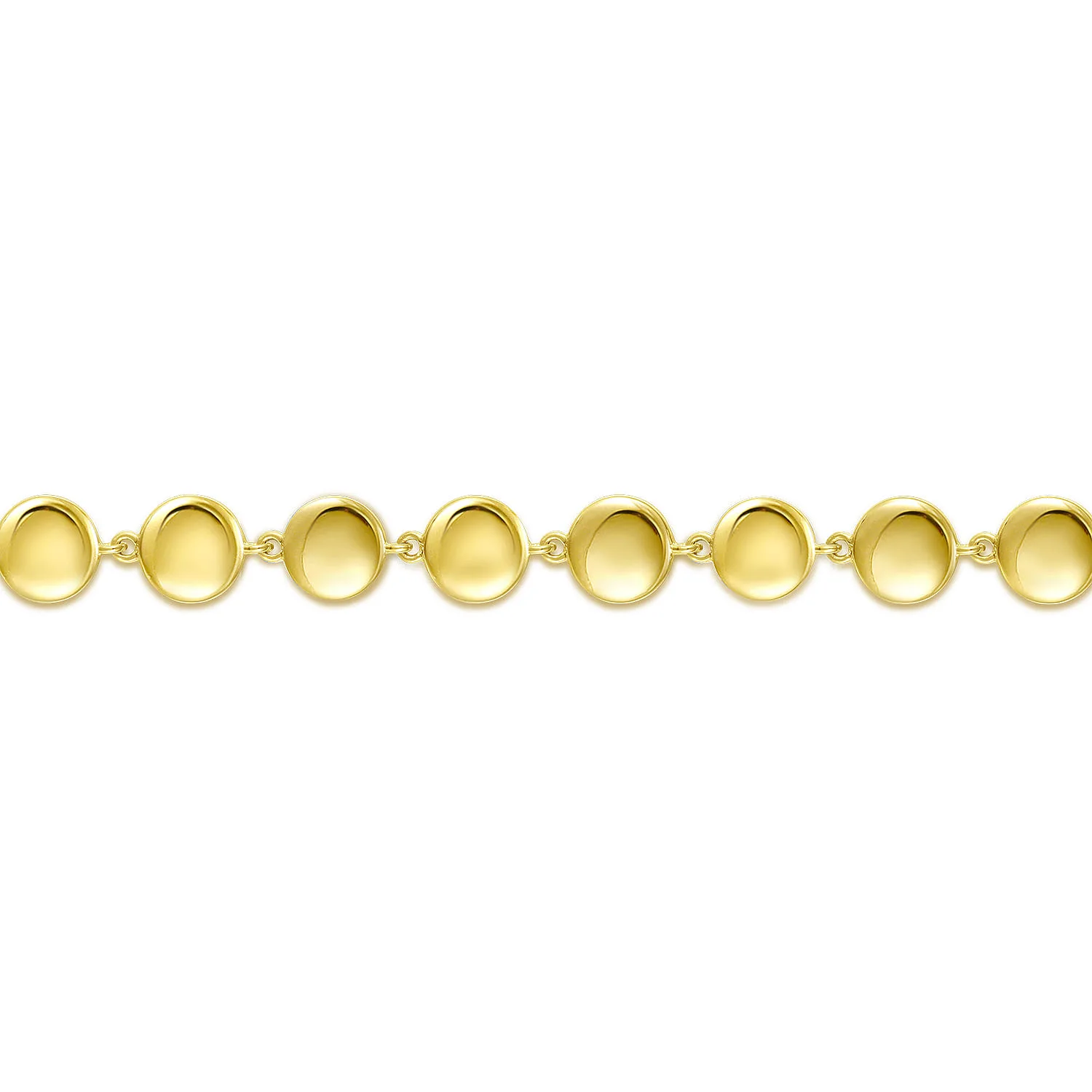 Disc Station Tennis Bracelet in 14K Yellow Gold, photograph 2