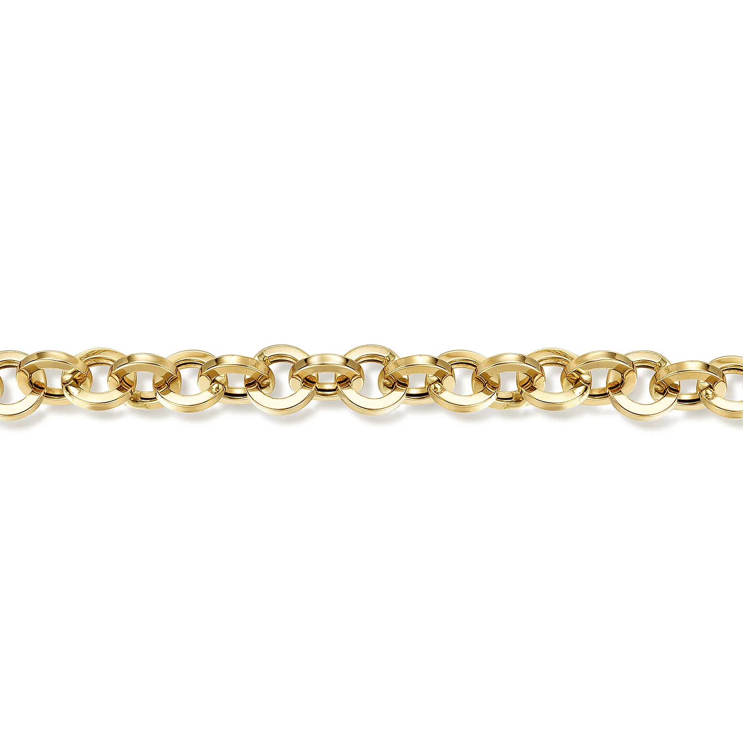 Hollow Link Chain Bracelet in 14K Yellow Gold, photograph 2