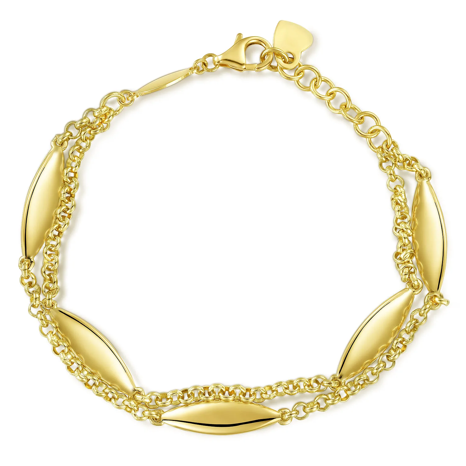 Multi Row Bracelet with Casted Stations
