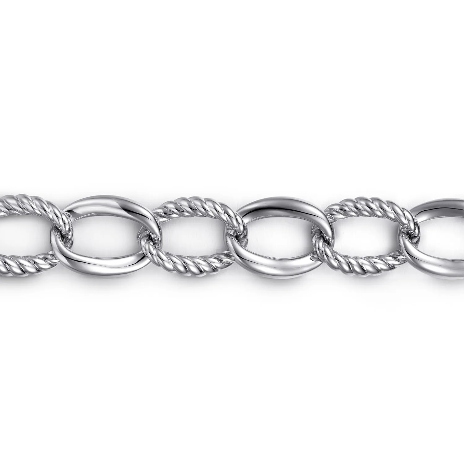 Rope Link Chain Bracelet in Sterling Silver, photograph 2