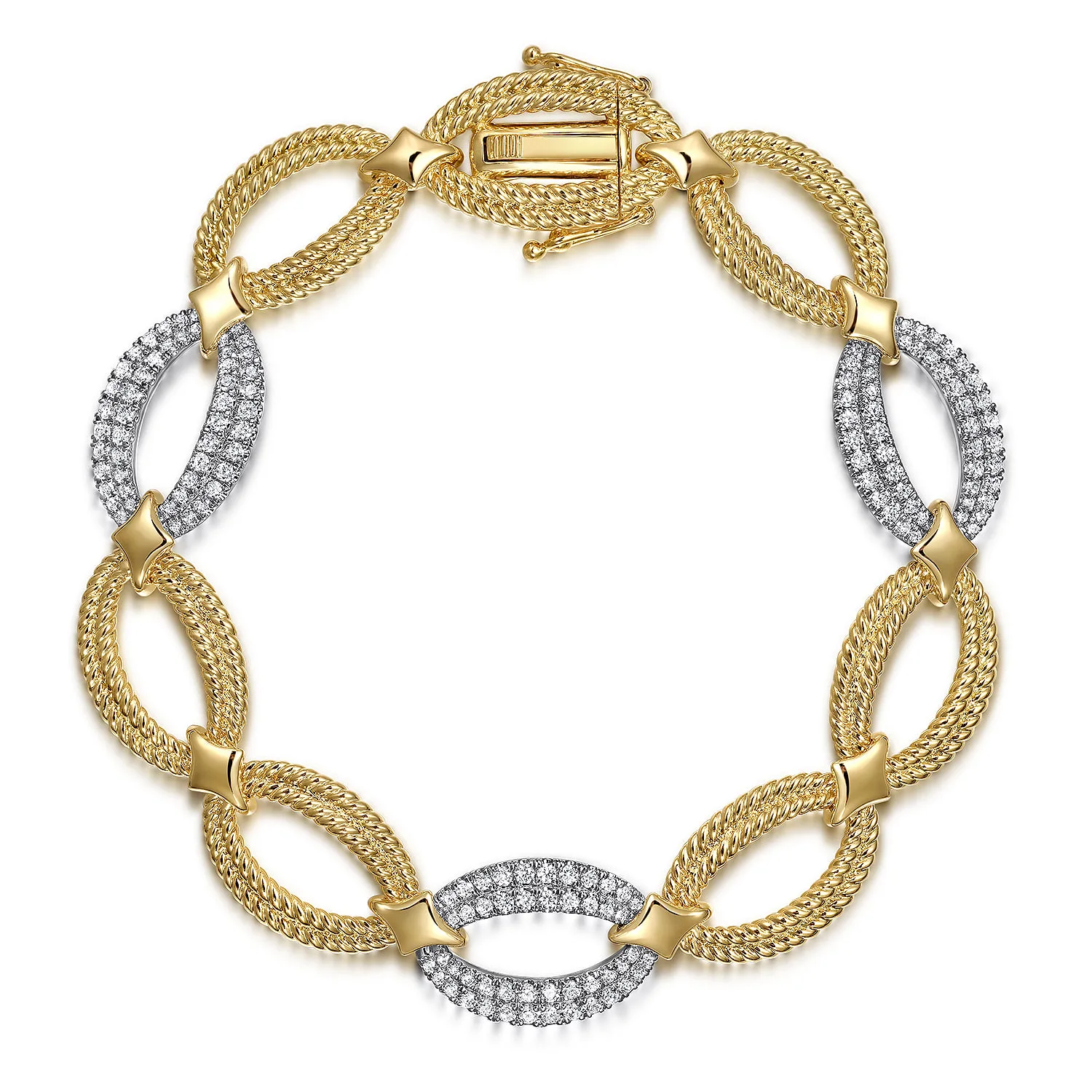 Diamond Rope Link Chain Bracelet