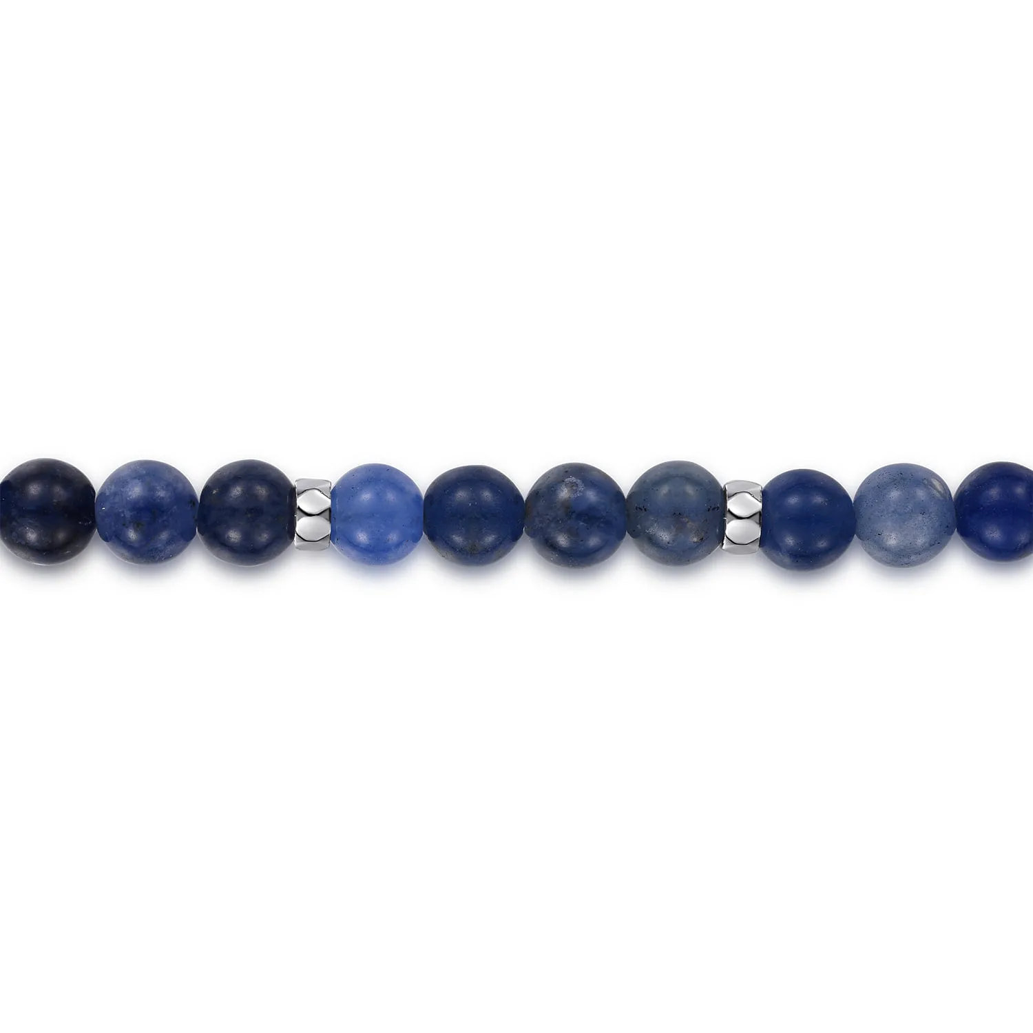Diamonds Do Good 6mm Blue Sodalite Bead and Diamond Bracelet in Sterling Silver, photograph 2