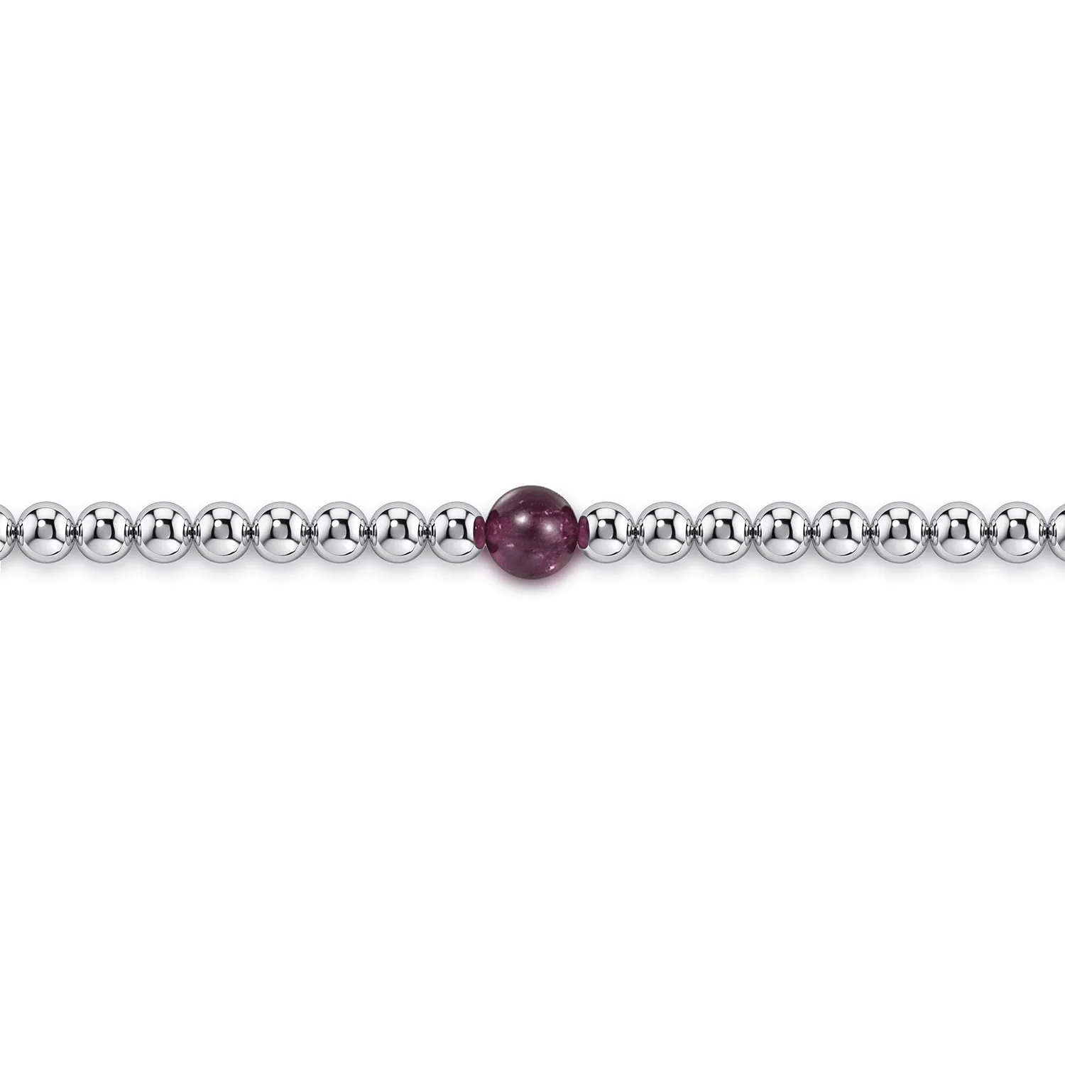 Bujukan Beaded Garnet Bracelet in Sterling Silver, photograph 2