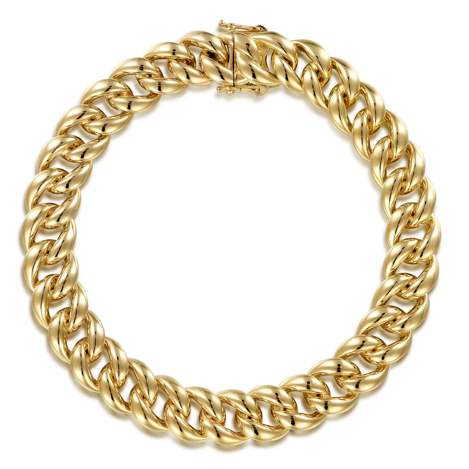 10mm Width Classic Plain Men's Cuban Bracelet