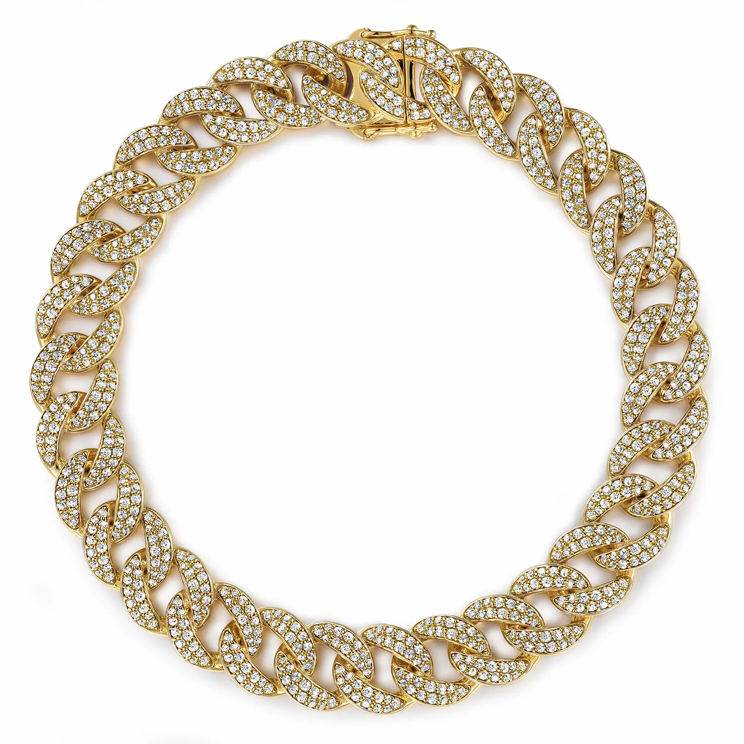 10mm Width Classic Diamond Men's Cuban Bracelet