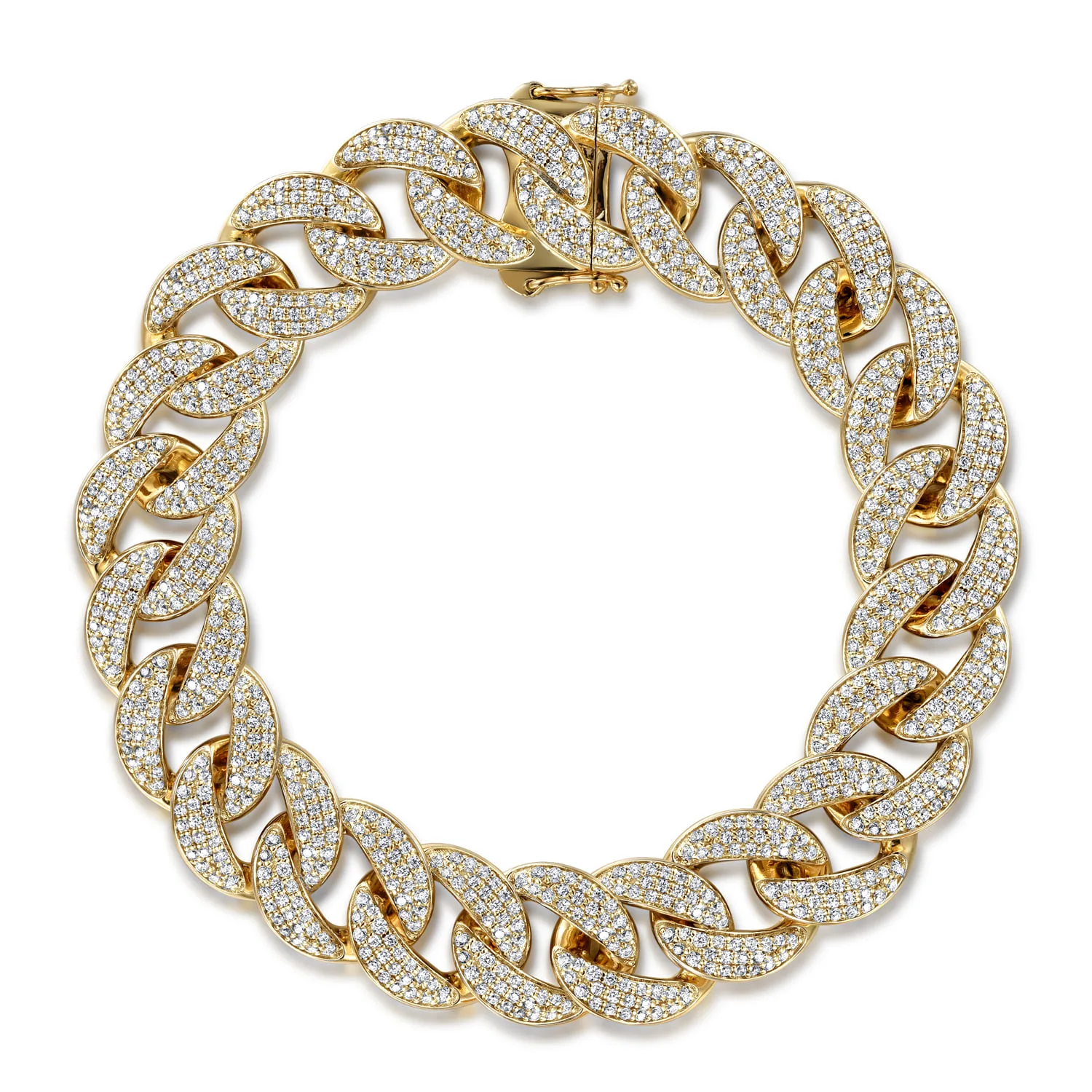 14mm Width Classic Diamond Men's Cuban Bracelet