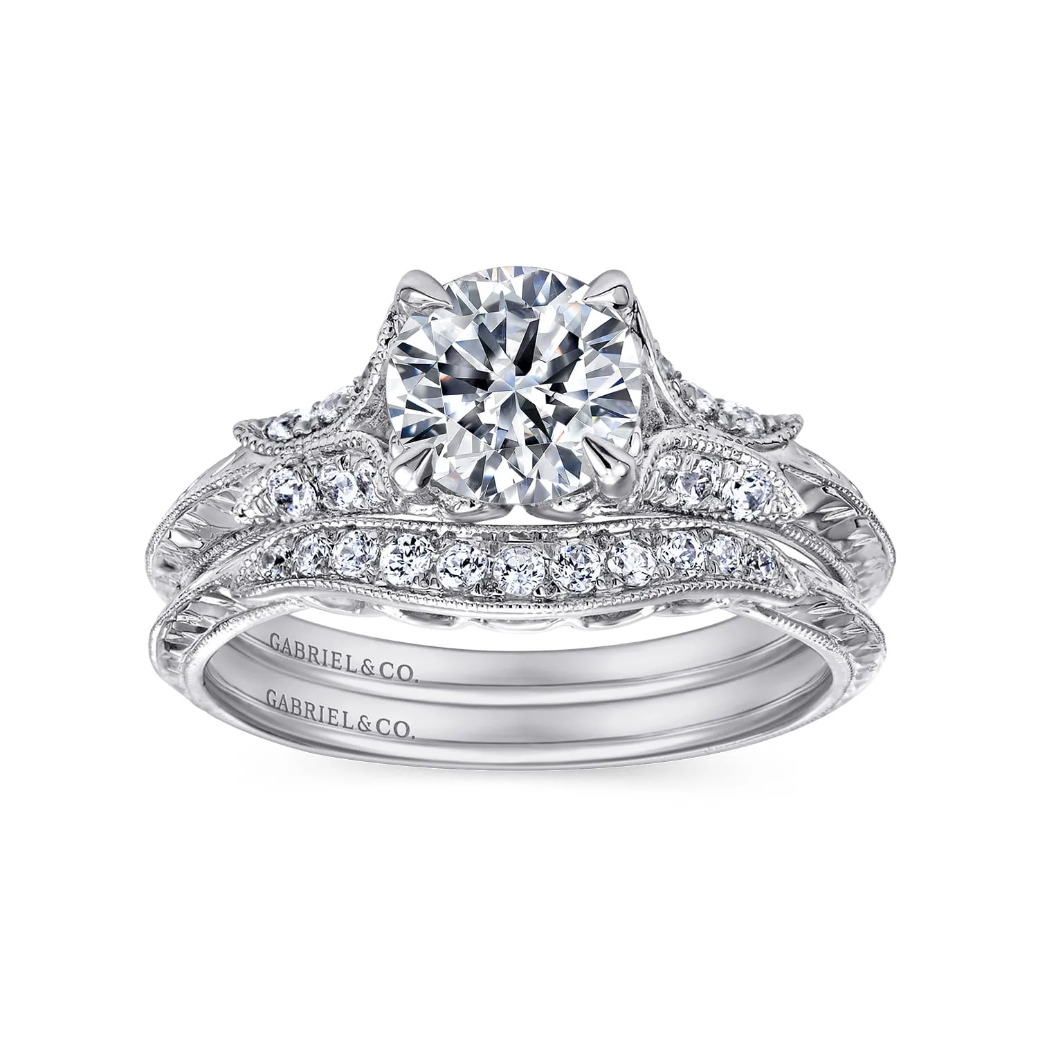 Diamond Matching Wedding Band in 14K White Gold, photograph 3
