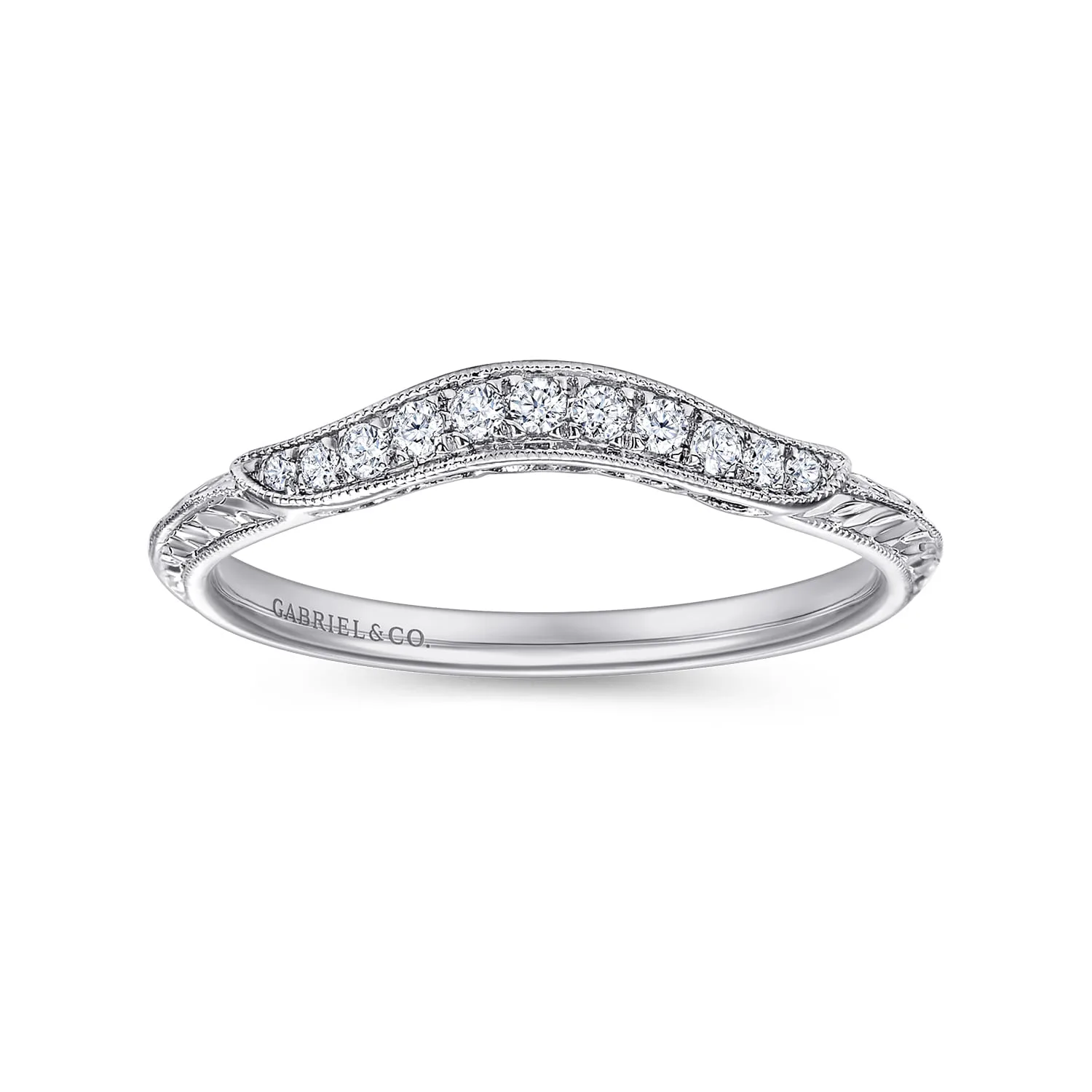 Diamond Matching Wedding Band in 14K White Gold, photograph 4