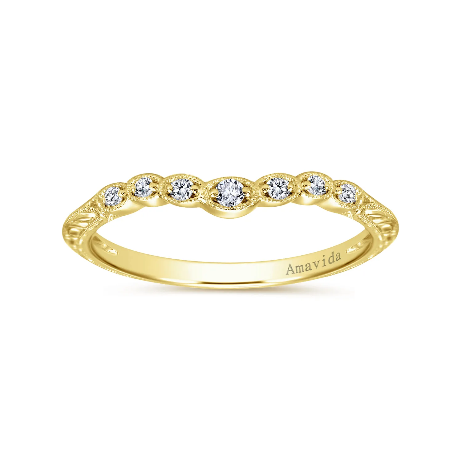 Diamond Matching Wedding Band in 18K Yellow Gold, photograph 5