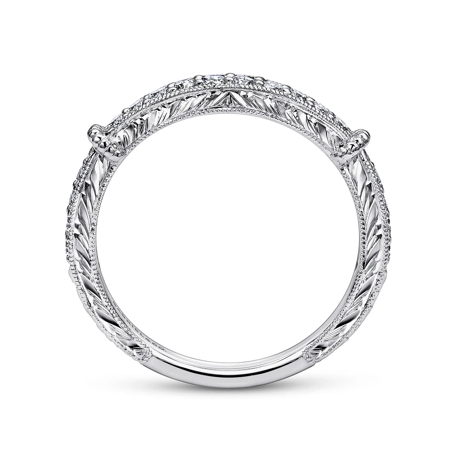 Diamond Matching Wedding Band in 14K White Gold, photograph 2