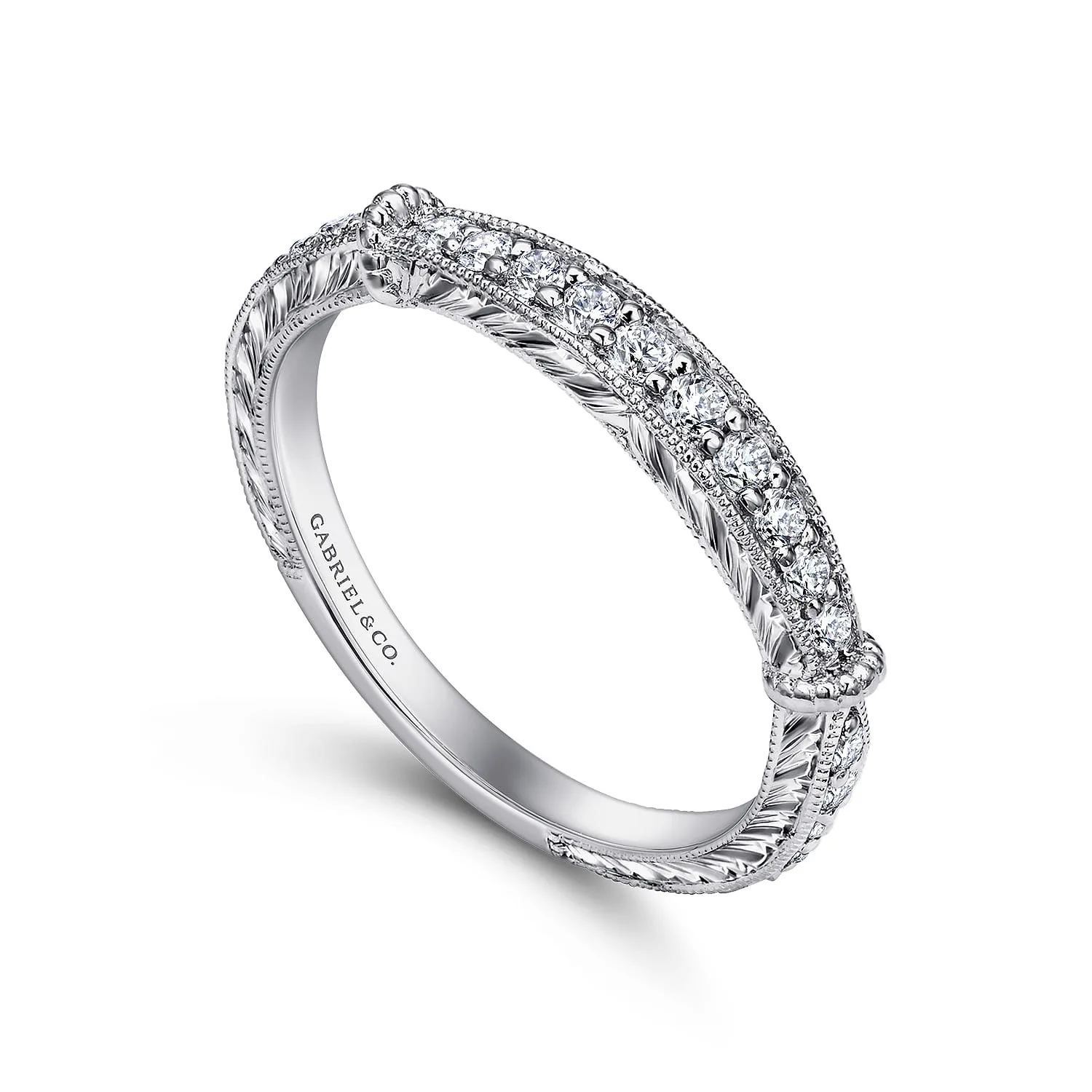 Diamond Matching Wedding Band in 14K White Gold, photograph 3