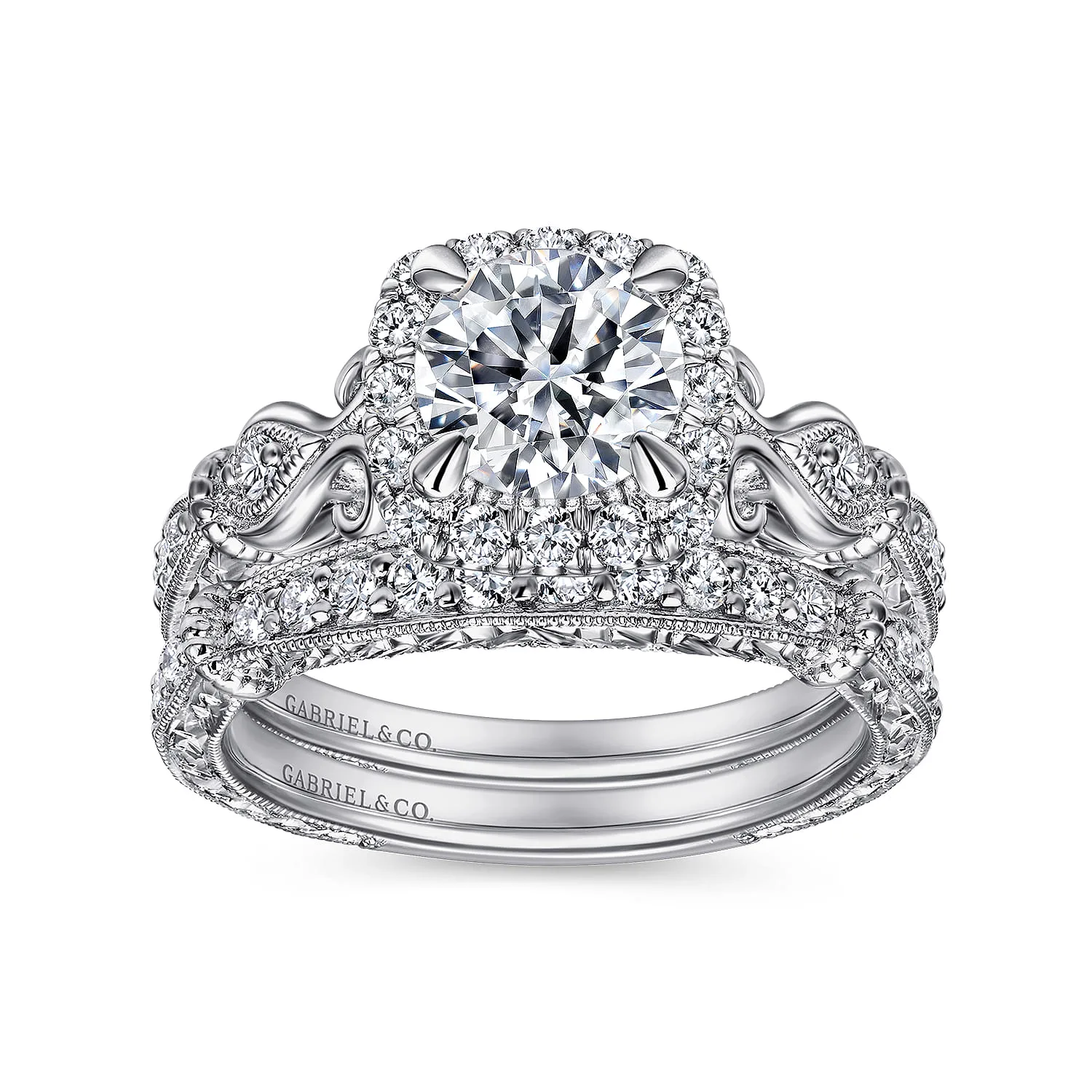 Diamond Matching Wedding Band in 14K White Gold, photograph 4