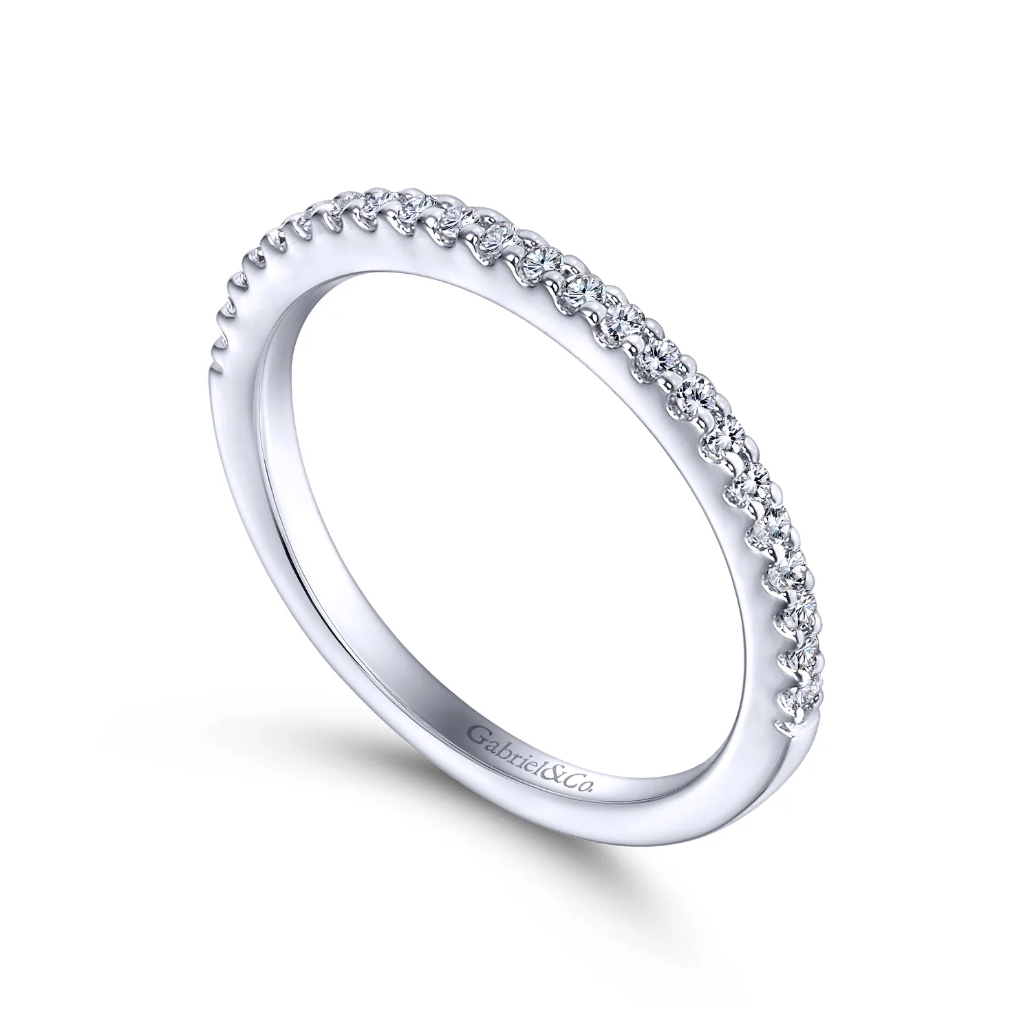 Diamond Matching Wedding Band in 14K White Gold, photograph 3